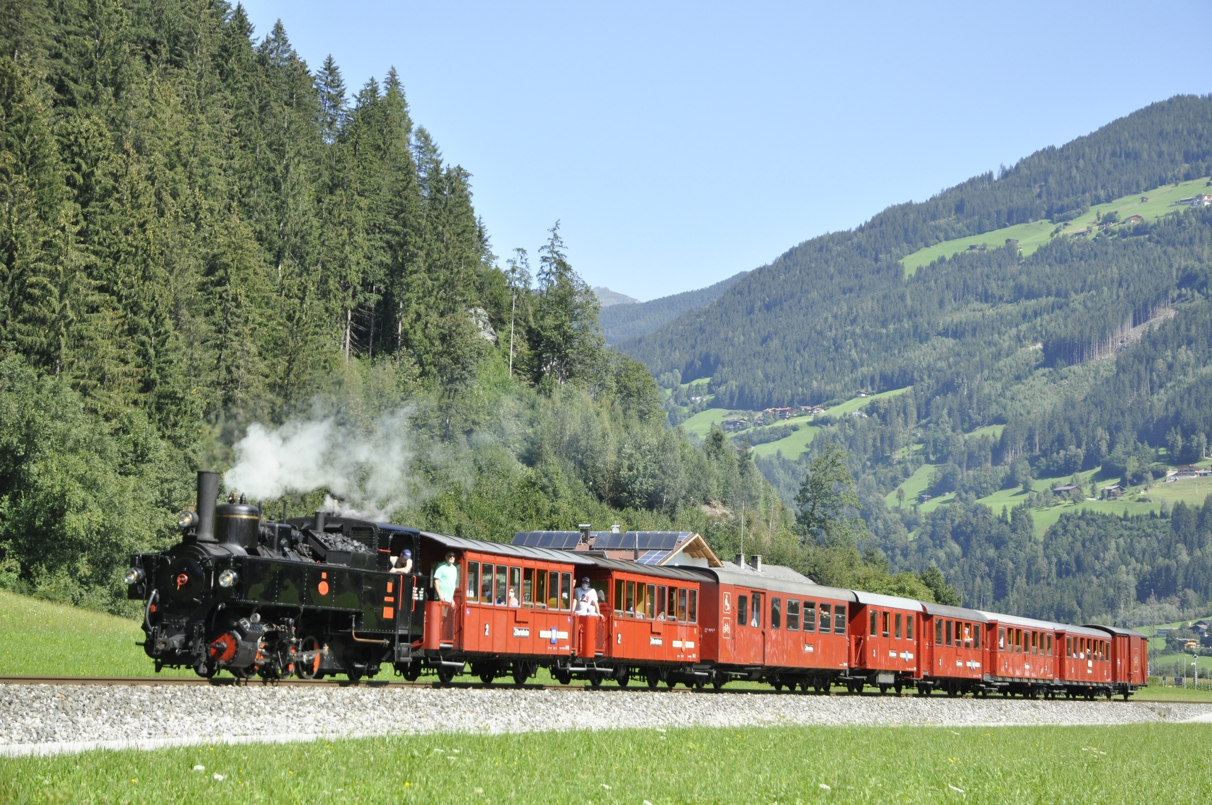 romantical steam train in Ziller valley