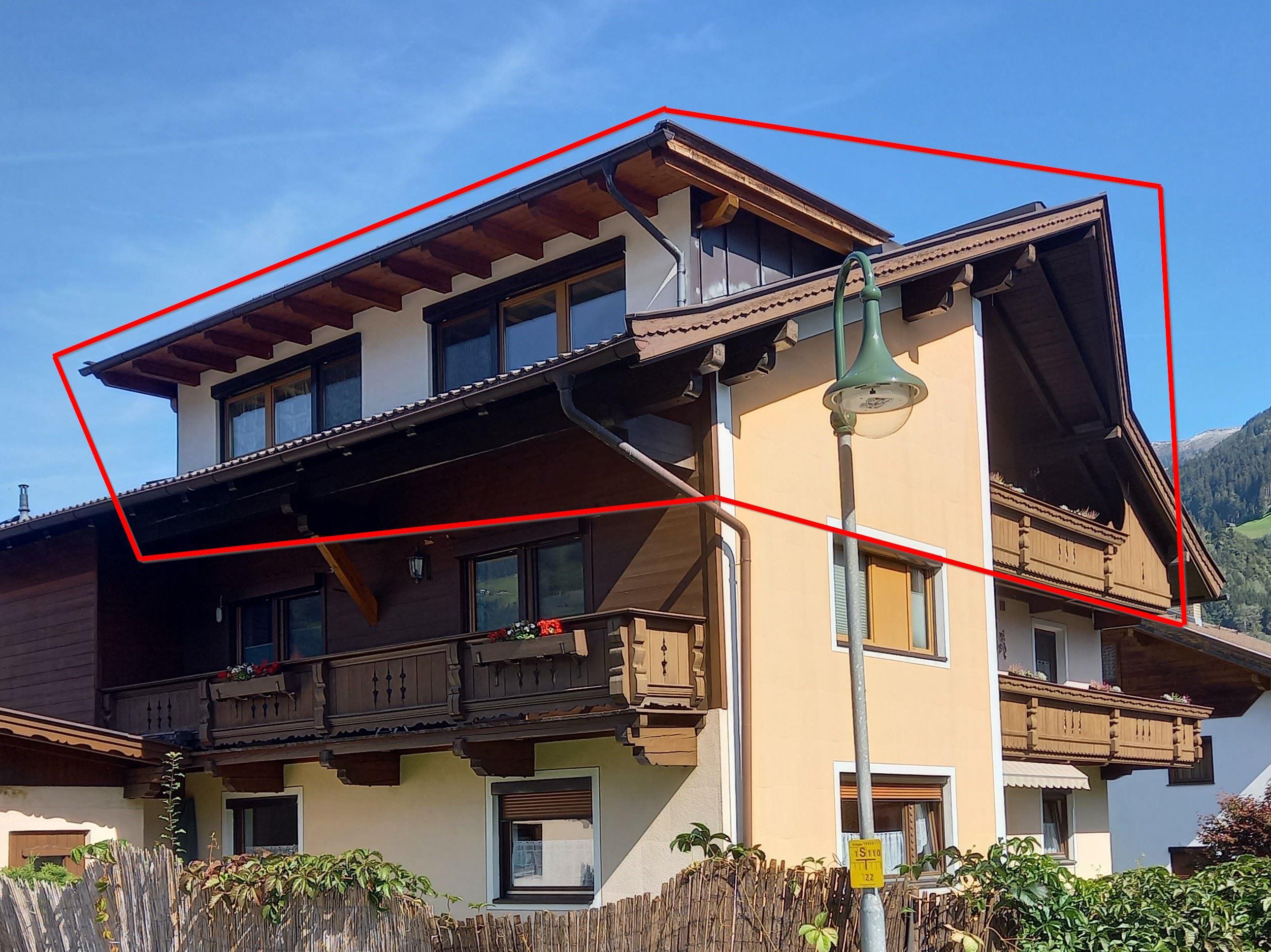 feratel-Ferienwohnung Bergtroll - Außenansicht markiert