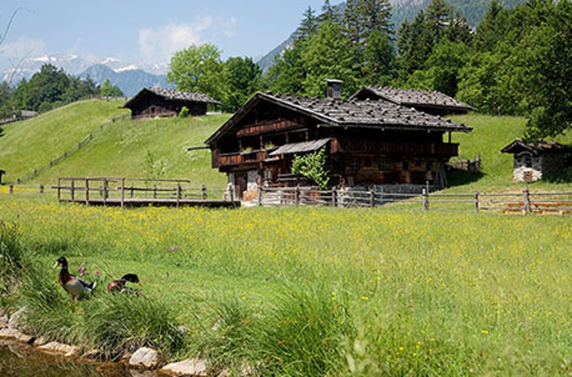 Old farmhouse at the Museum of Tyrolean Farms in Kramsach