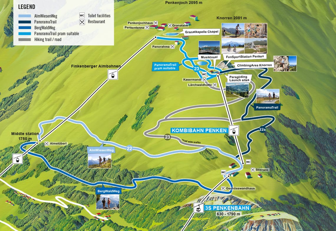 Map of the PanoramaRundWeg on the Penken in Mayrhofen