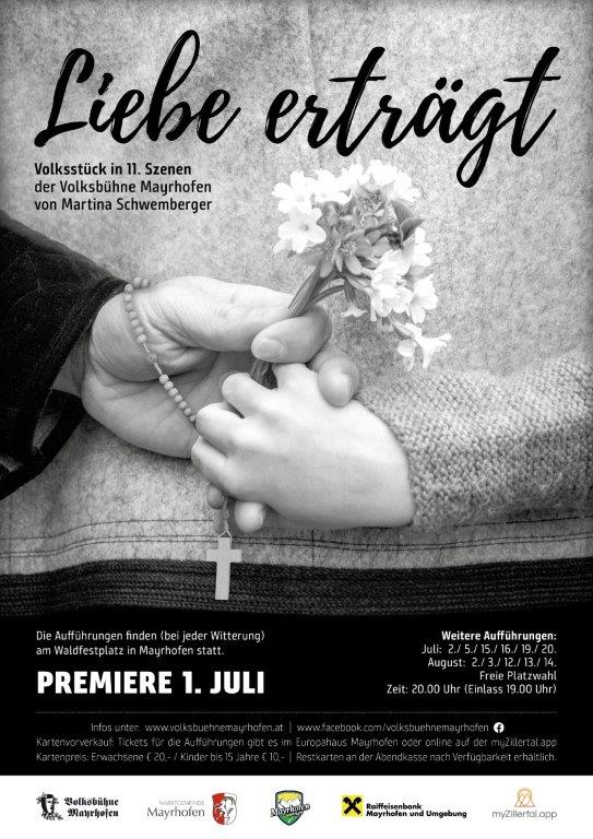mys-Theateraufführung "Liebe erträgt" der Volksbühne Mayrhofen-Volksbühne Mayrhofen Poster