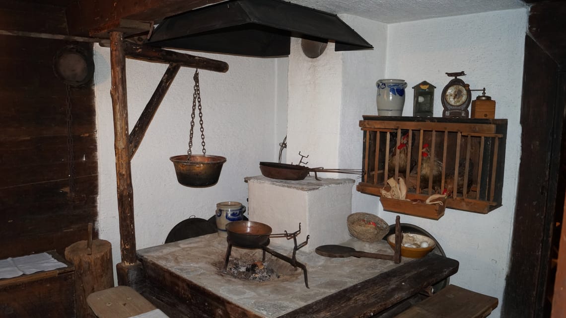 Kochstelle im Strasserhäusl in Laimach