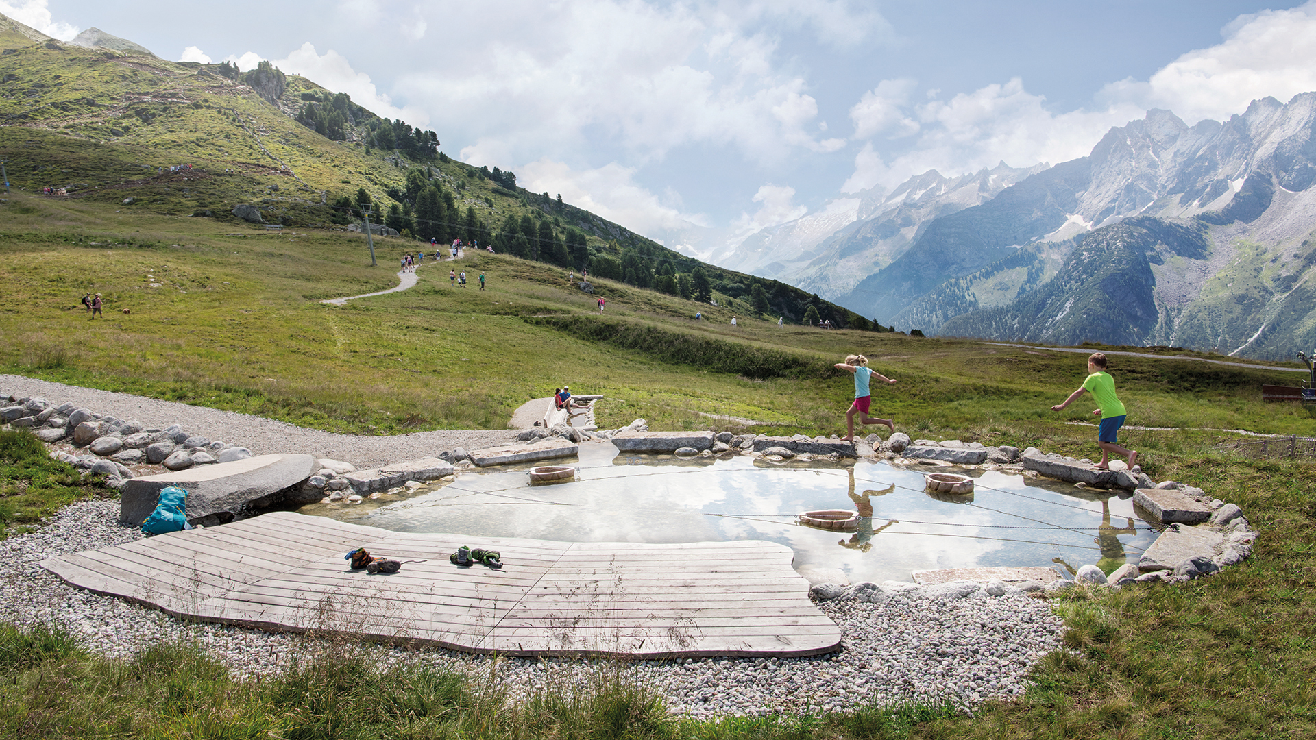 Lake AhornSee and AhornBachl stream in summer in Mayrhofen