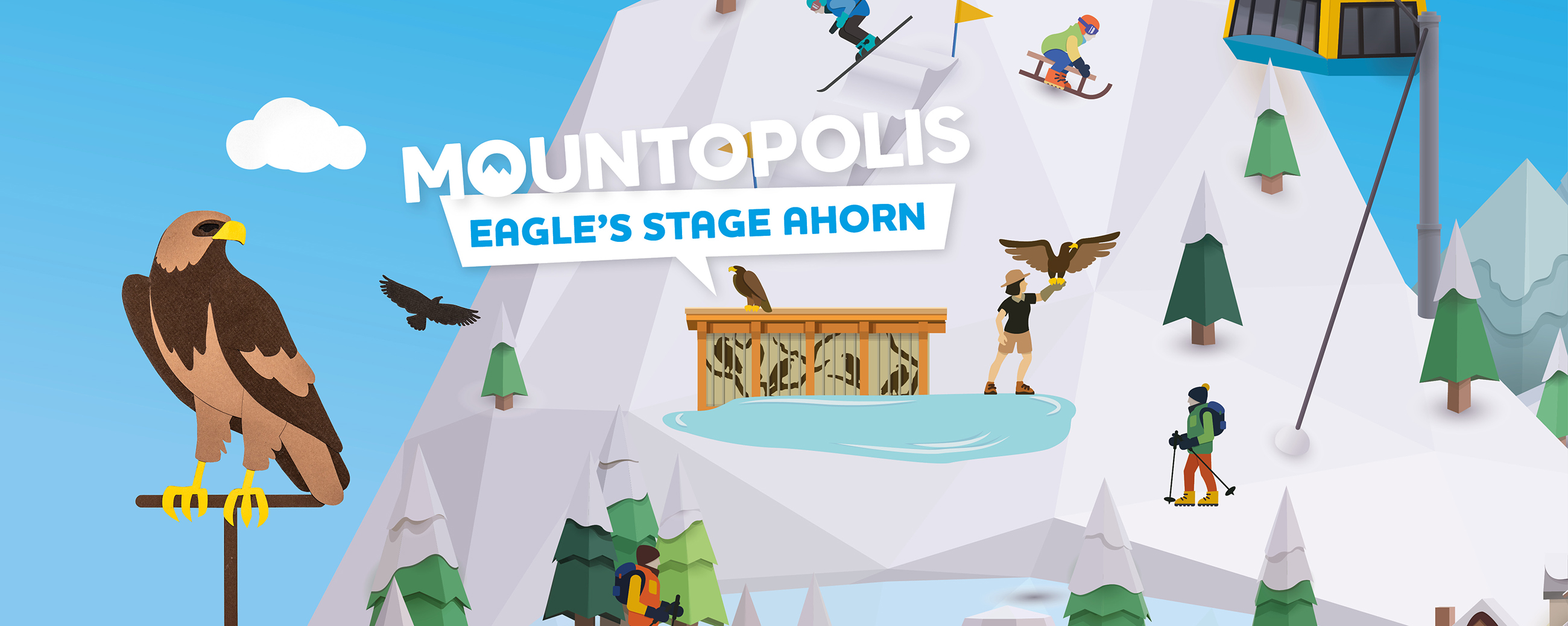 Graphic of the Mayrhofner Bergbahnen for the Eagle's Stage Ahorn in winter
