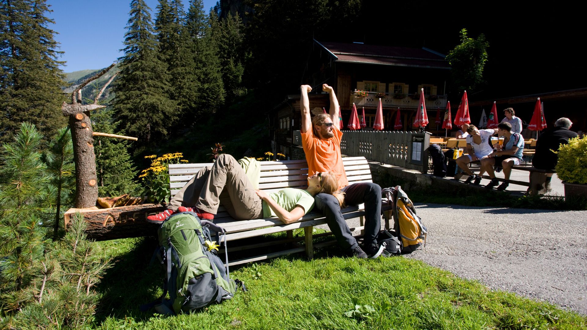 Break at the Grüne Wand Hütte in the Zillertal
