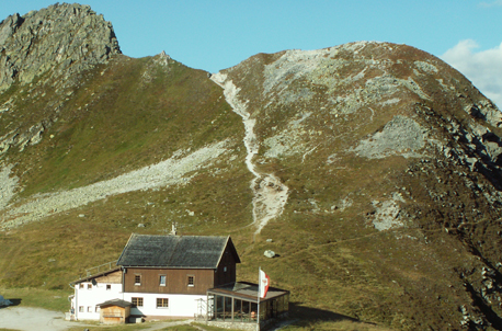 View to the Tuxerjochhaus in summer