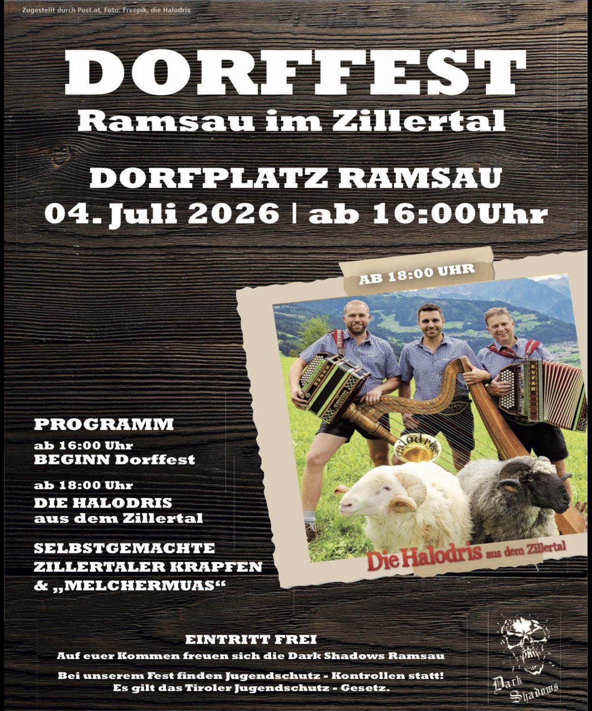 mys-Dorffest Ramsau im Zillertal-Dorffest Plakat