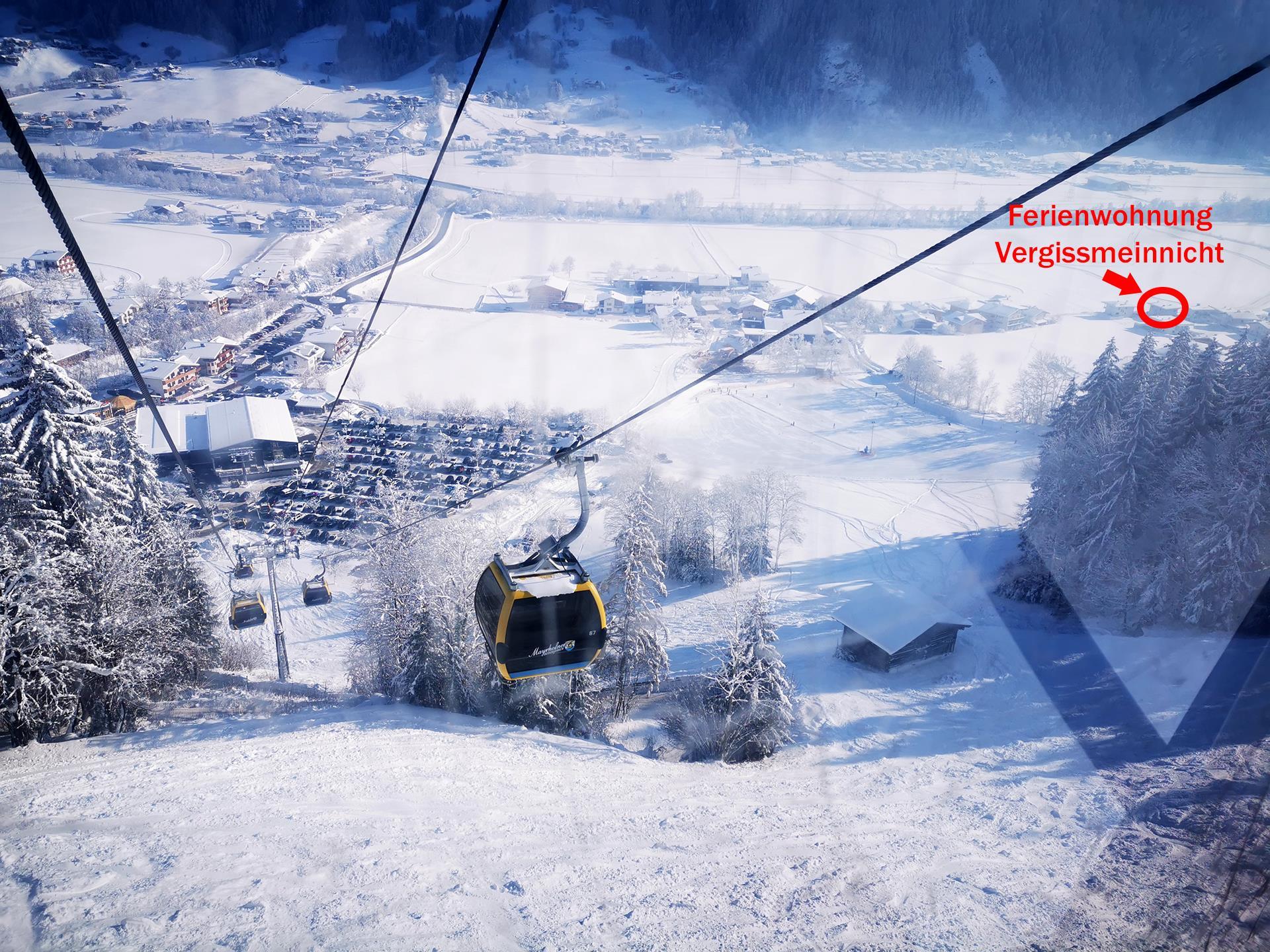 feratel-Vergissmeinnicht - Entfernung unseres Hauses zur Horbergbahn