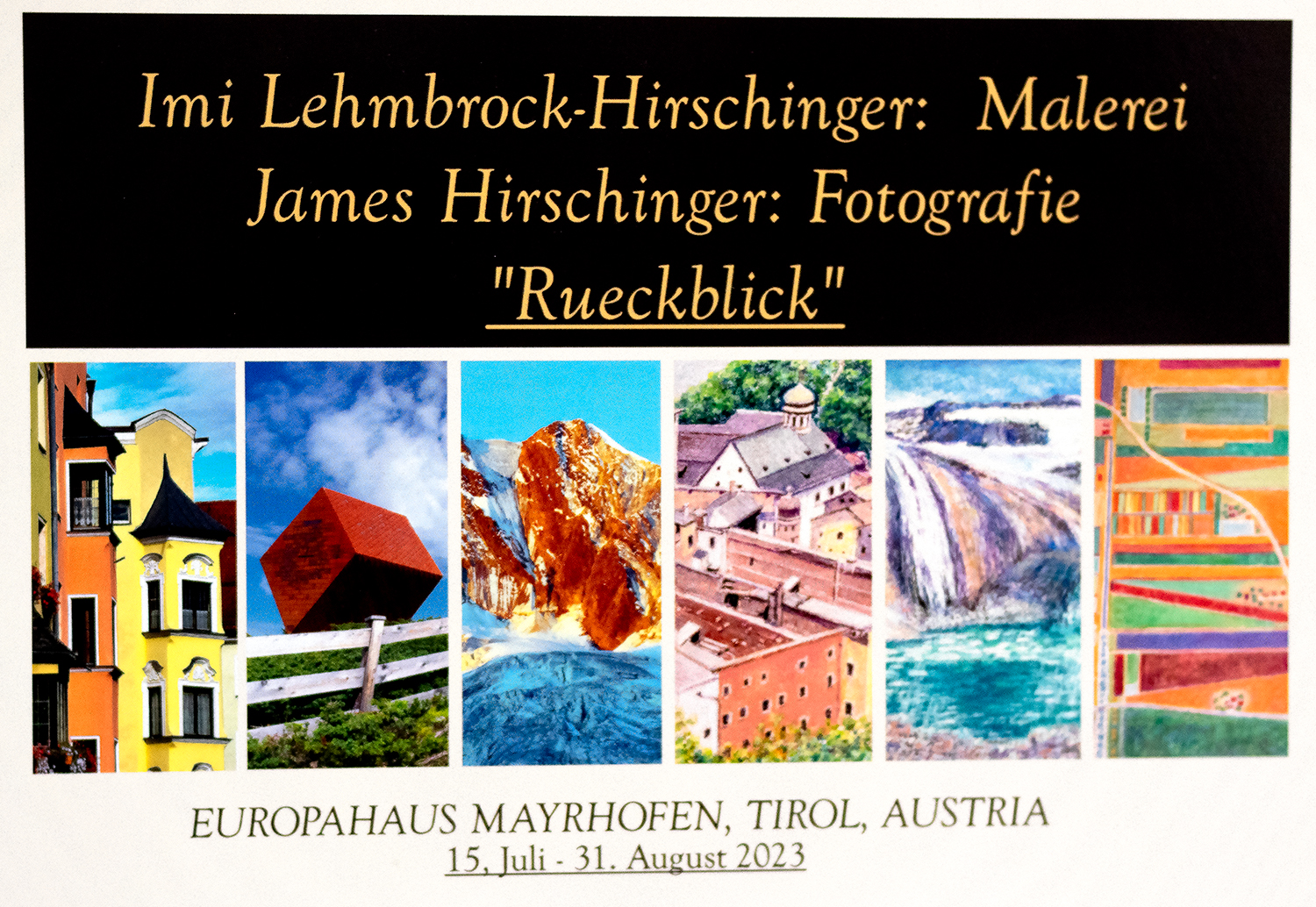 mys-Vernissage "Rückblick" Imi Lehmbrock-Hirschinger: Malerei & James Hirschinger: Fotografie-Vernissage "Rückblick"