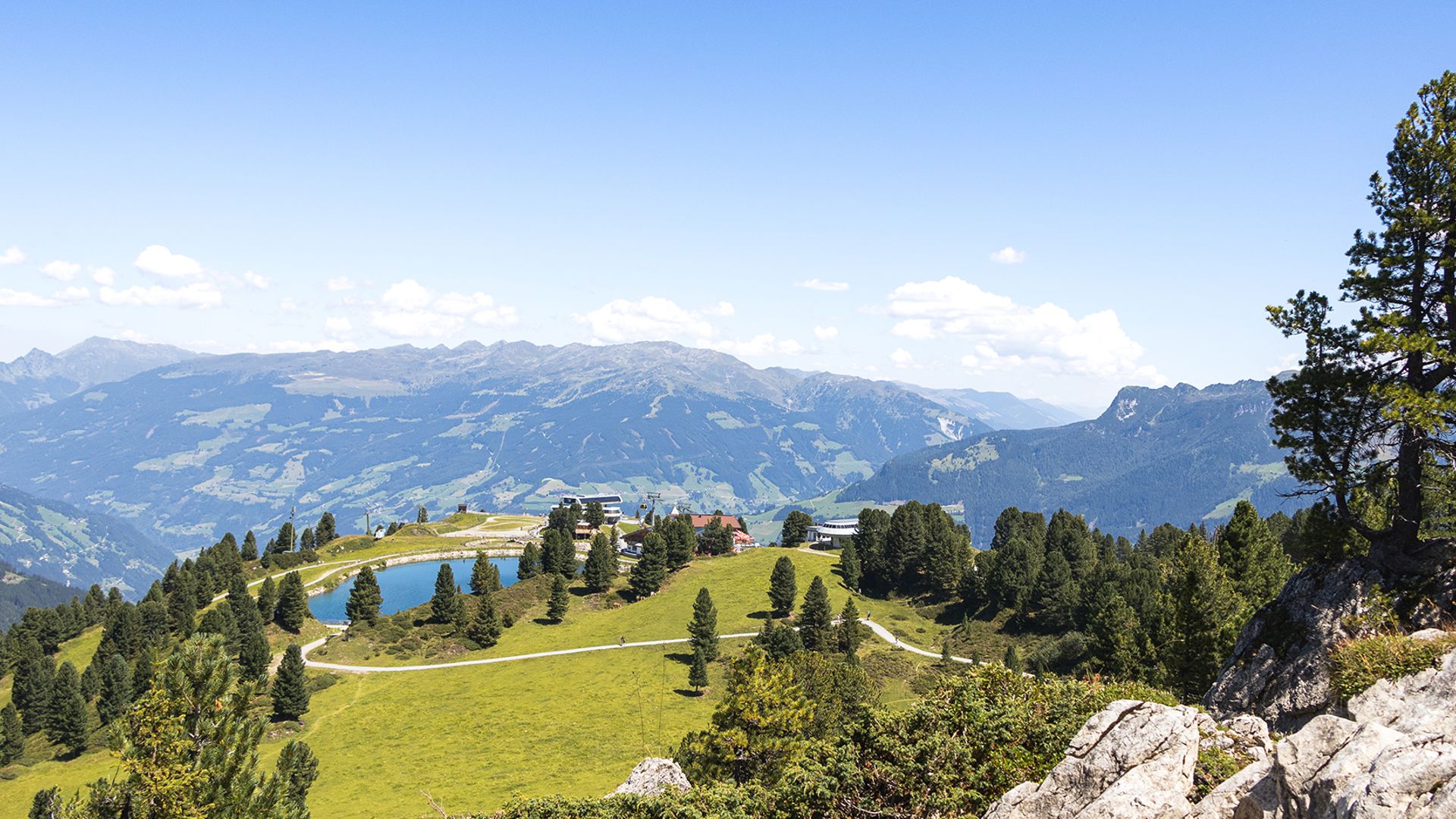 Beautiful view over Mount Penken in Mayrhofen in the Zillertal in summer