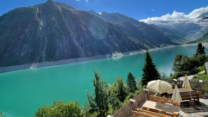 mys-Fischerhütte 1782m - Schlegeisspeicher-Sonnenterasse mit Blick auf den See