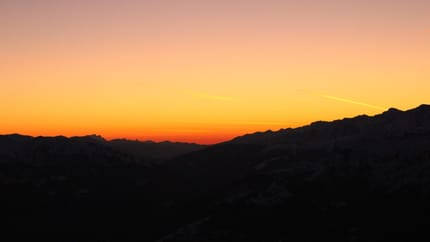 Sonnenuntergang auf der Schneekarhütte