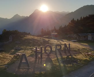 Sunrise at Ahorn with a view of Mayrhofen in the Zillertal