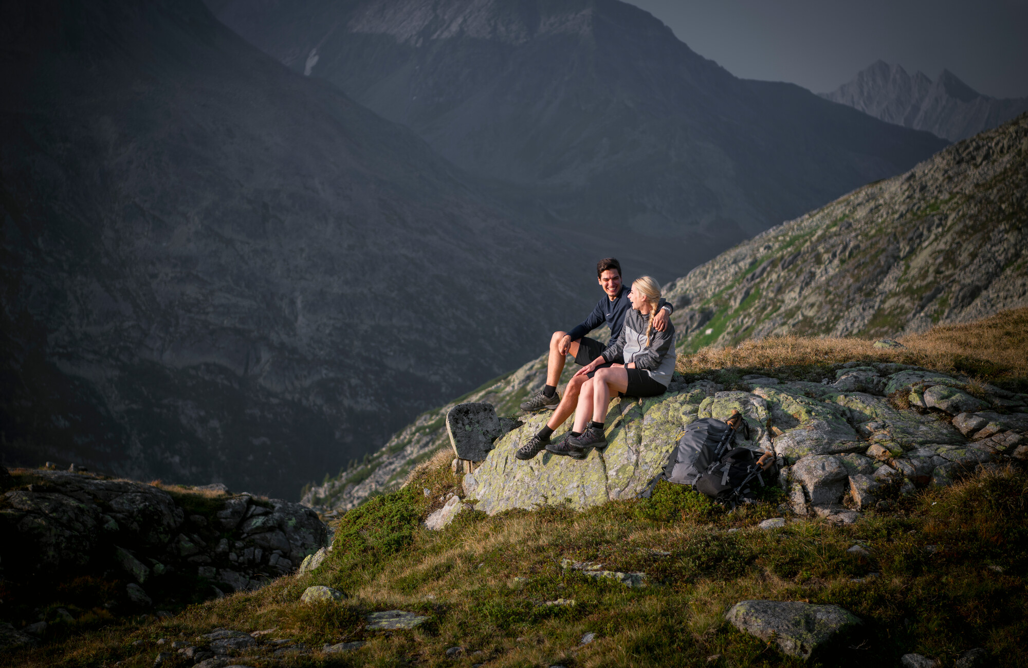 Hikers near the Olperer Hut
