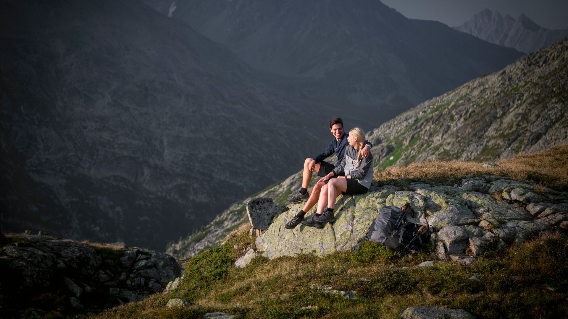 Hikers near the Olperer Hut