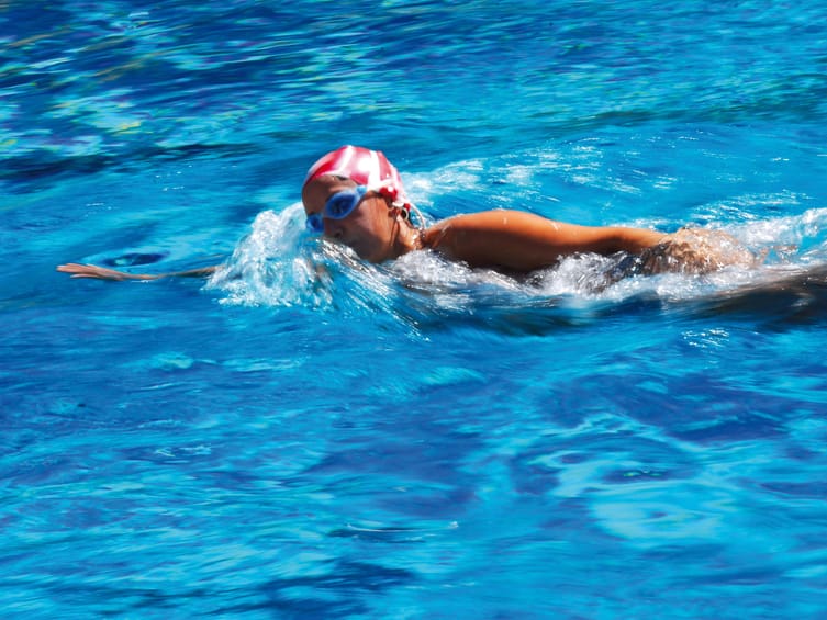 Swimming in the Outdoor Pool in Mayrhofen