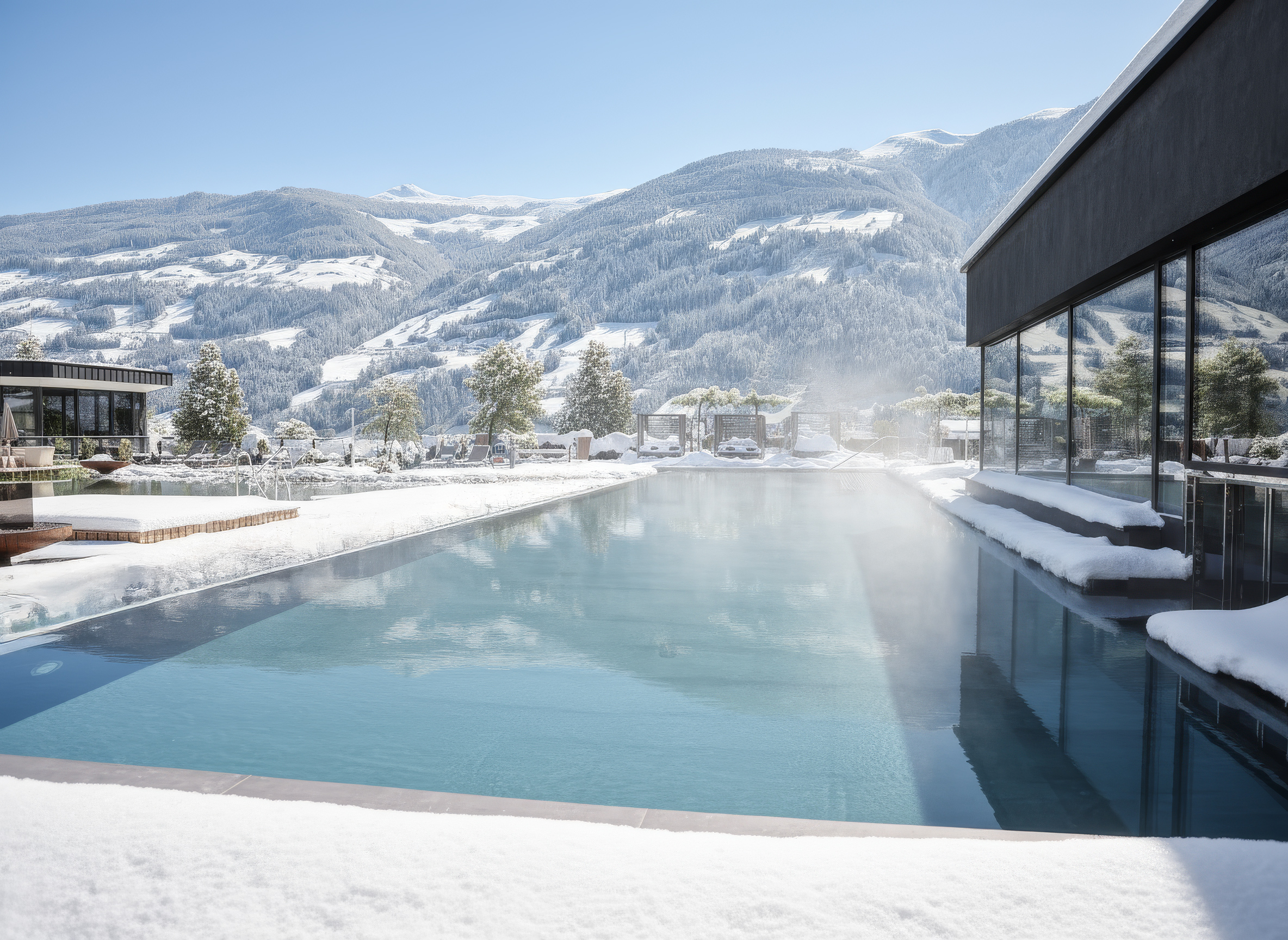 Outdoor Swimmingpool im Winter