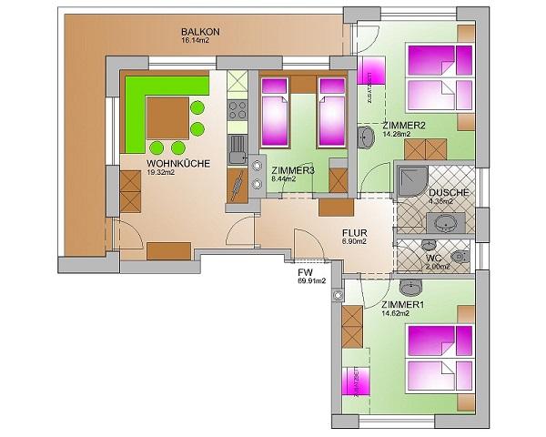 feratel-Haus Christl - neuer grundriss ferienwohnung