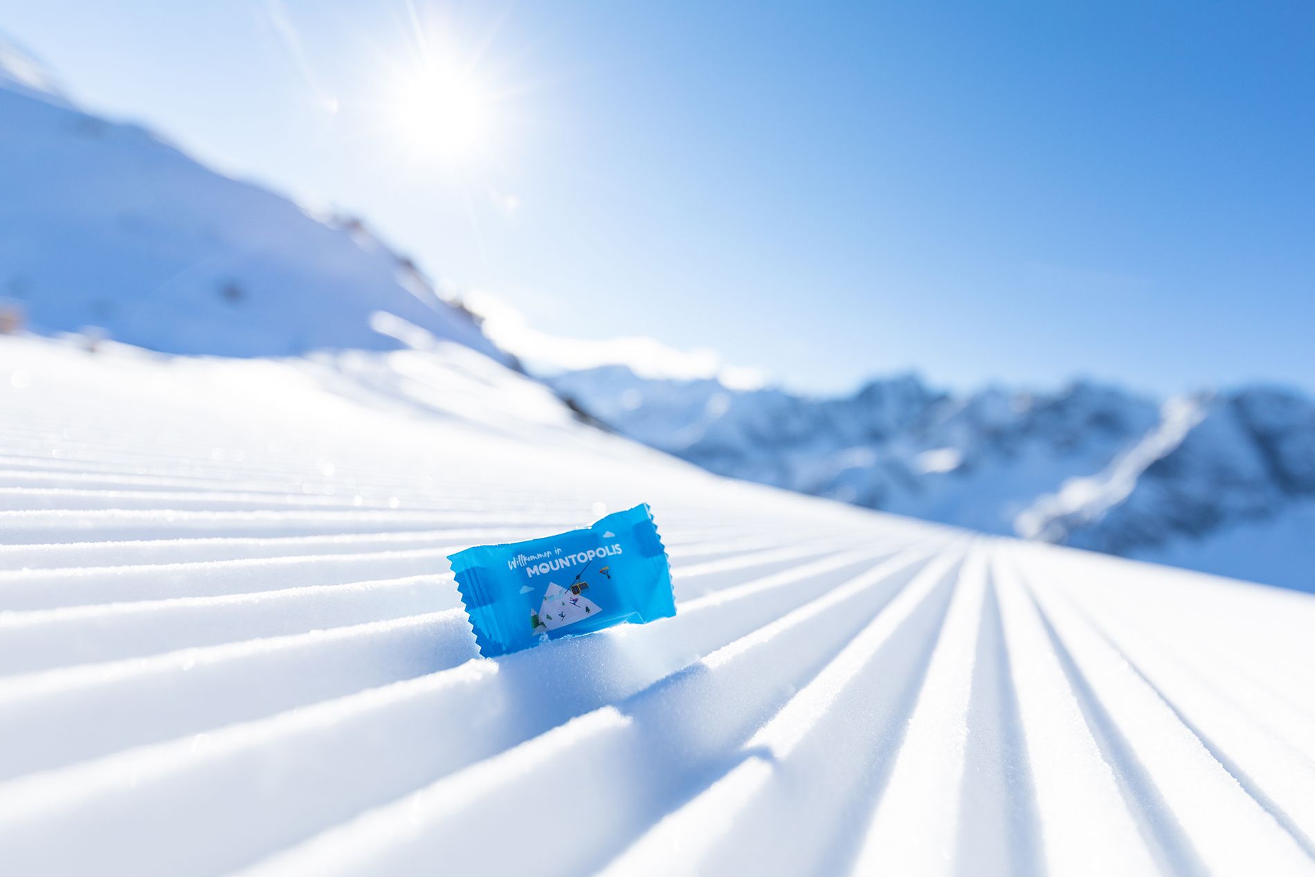 Dextrose on the freshly groomed slope