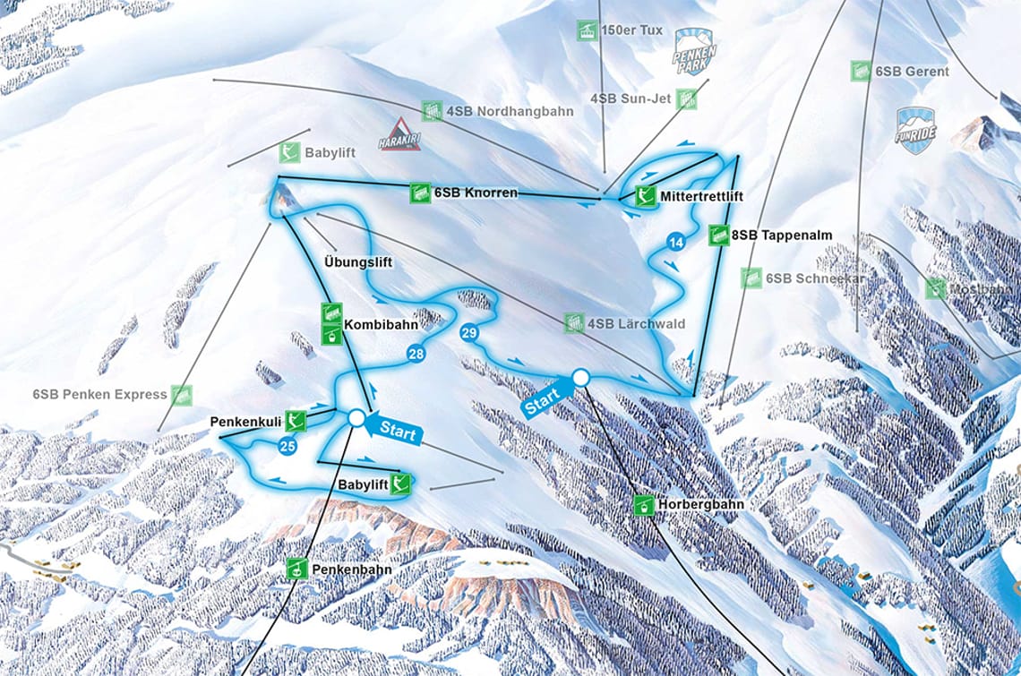 Penken Beginner's Tour in the ski area Mayrhofen
