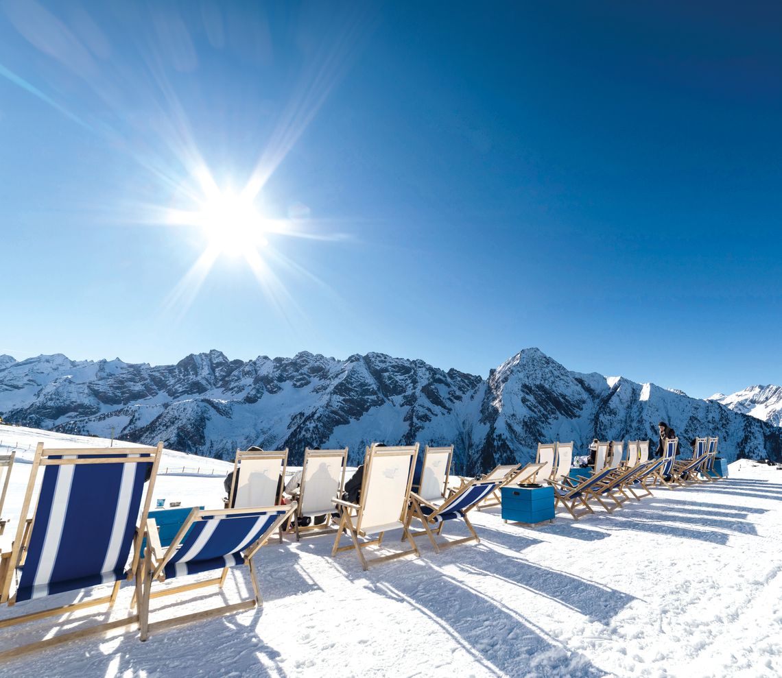 WhiteLounge SnowBar with deck chairs, Ahorn, Mayrhofen, Zillertal