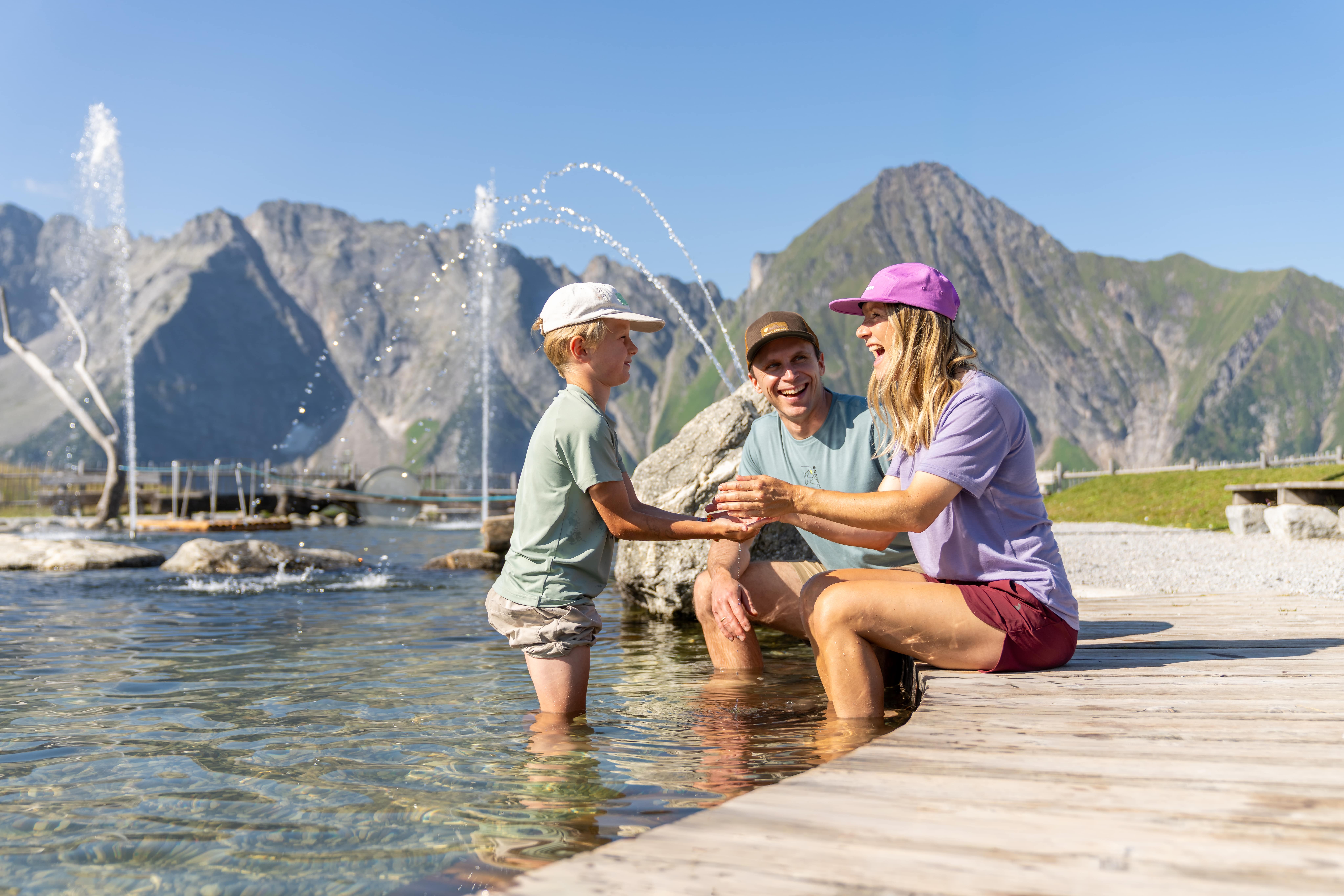 Family at water at Lake AhornSee