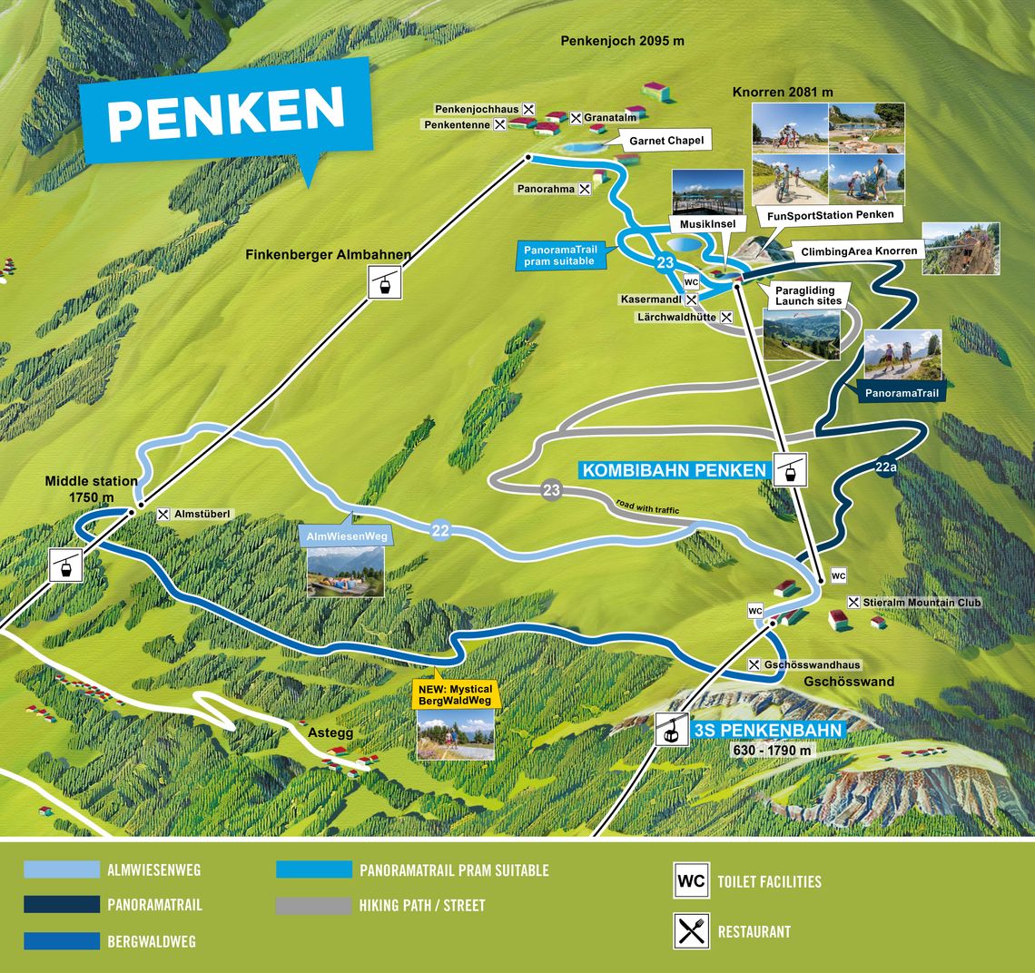 Map of the PanoramaRundWeg on the Penken in Mayrhofen