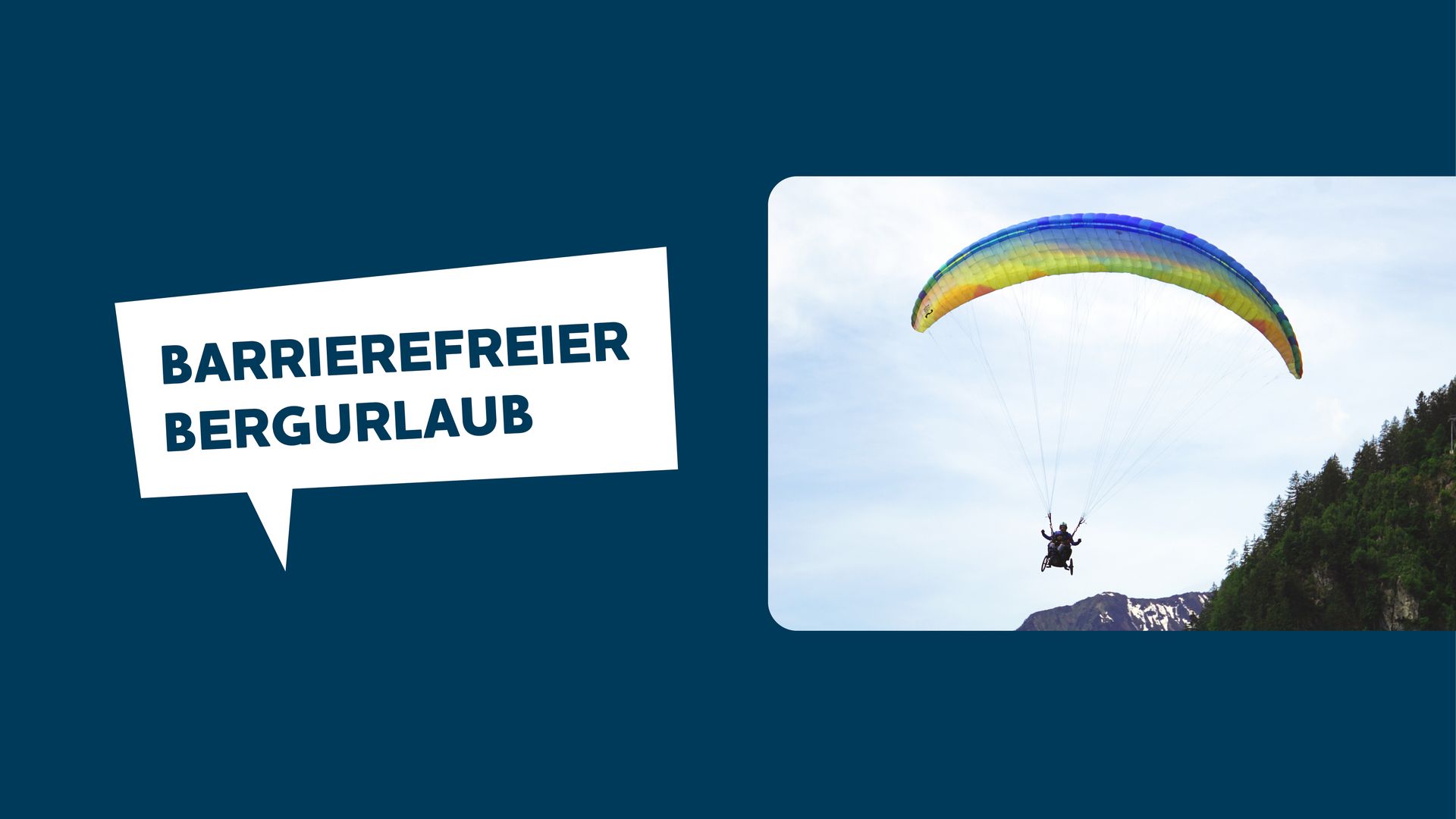 Paraglider with wheelchair device in the air over Mayrhofen