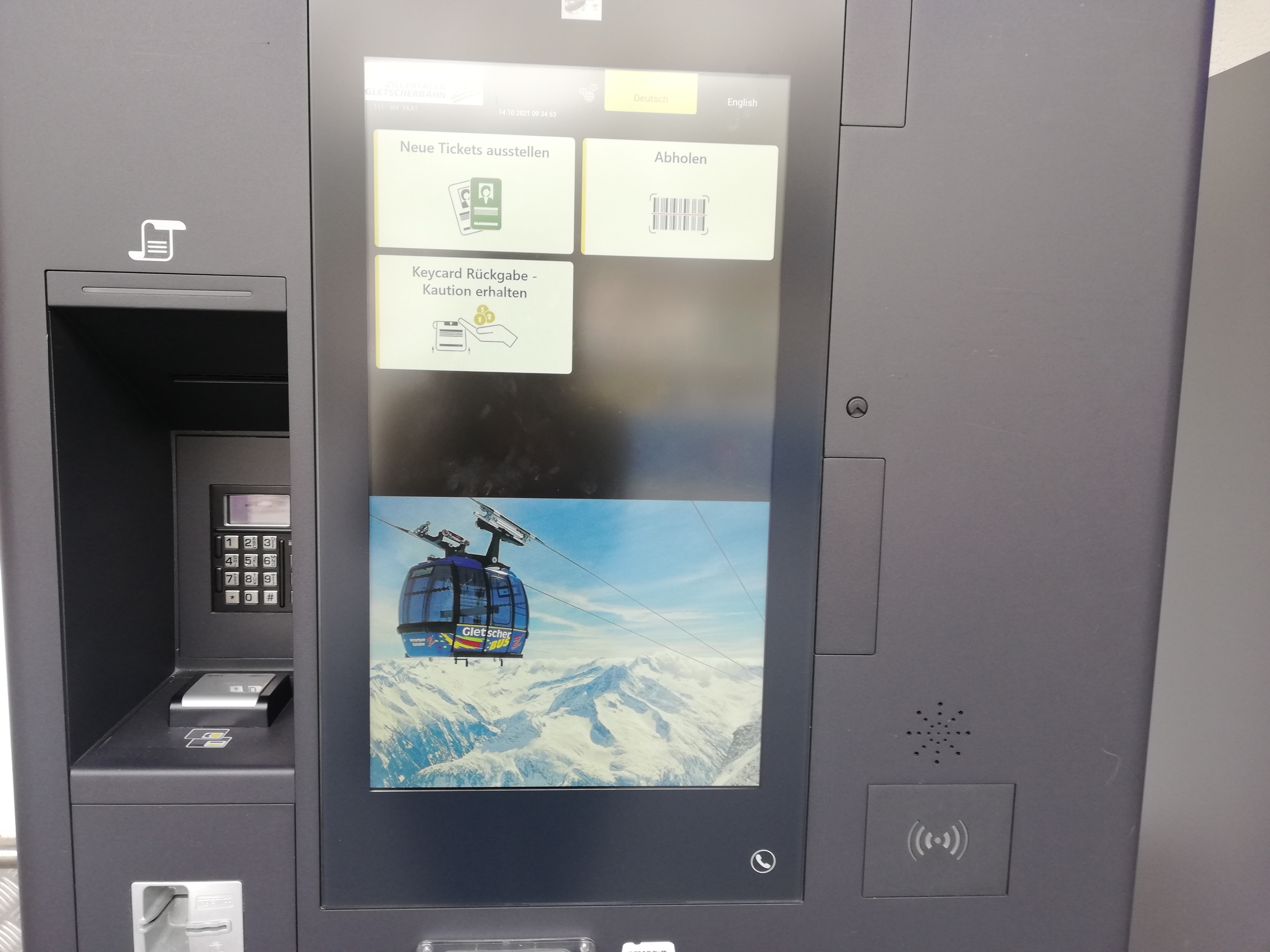 Kassenautomat Finkenberger Almbahnen Talstation