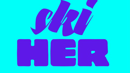 Logo with blue text on a light blue background, featuring stylized letters and a symbol.