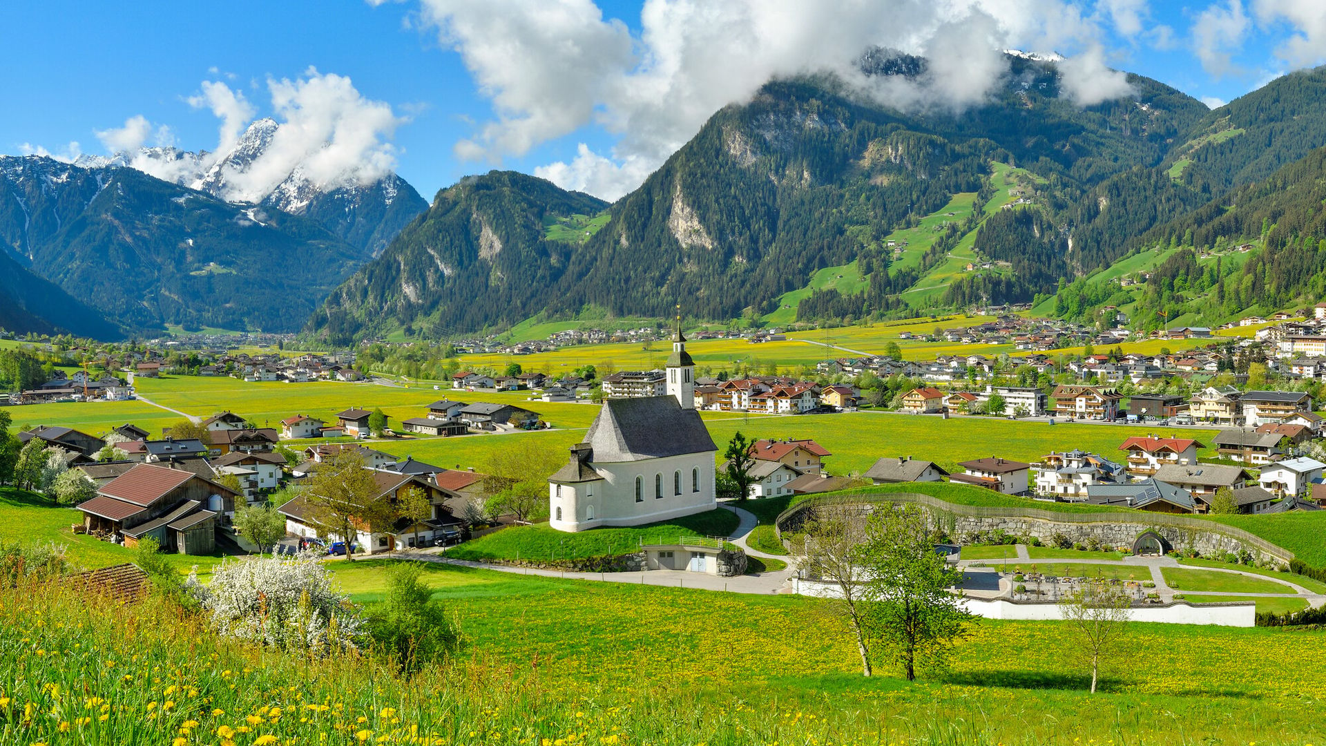 Blick auf die Ferienregion Mayrhofen-Hippach im Sommer