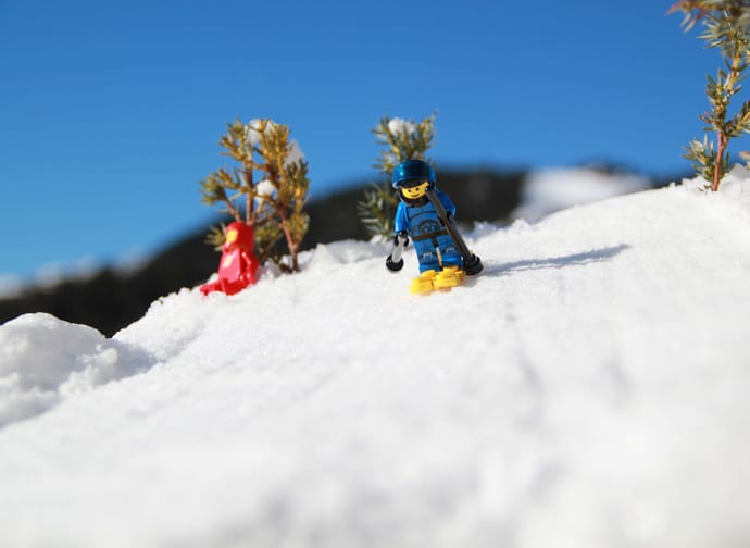 Skifahrer auf freier Piste
