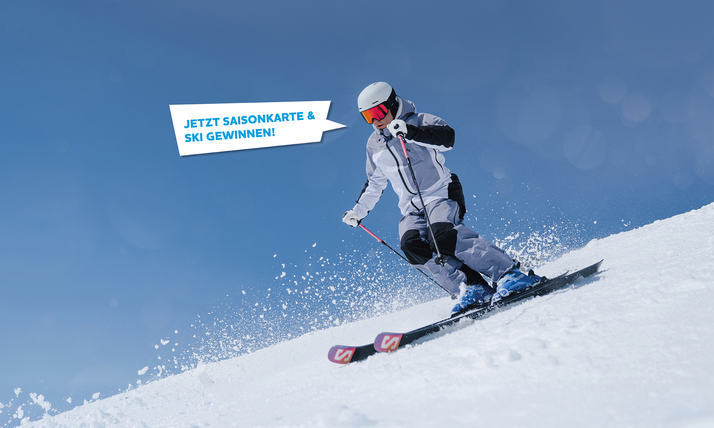 Skifahrer mit Sprechblase in Mayrhofen im Zillertal