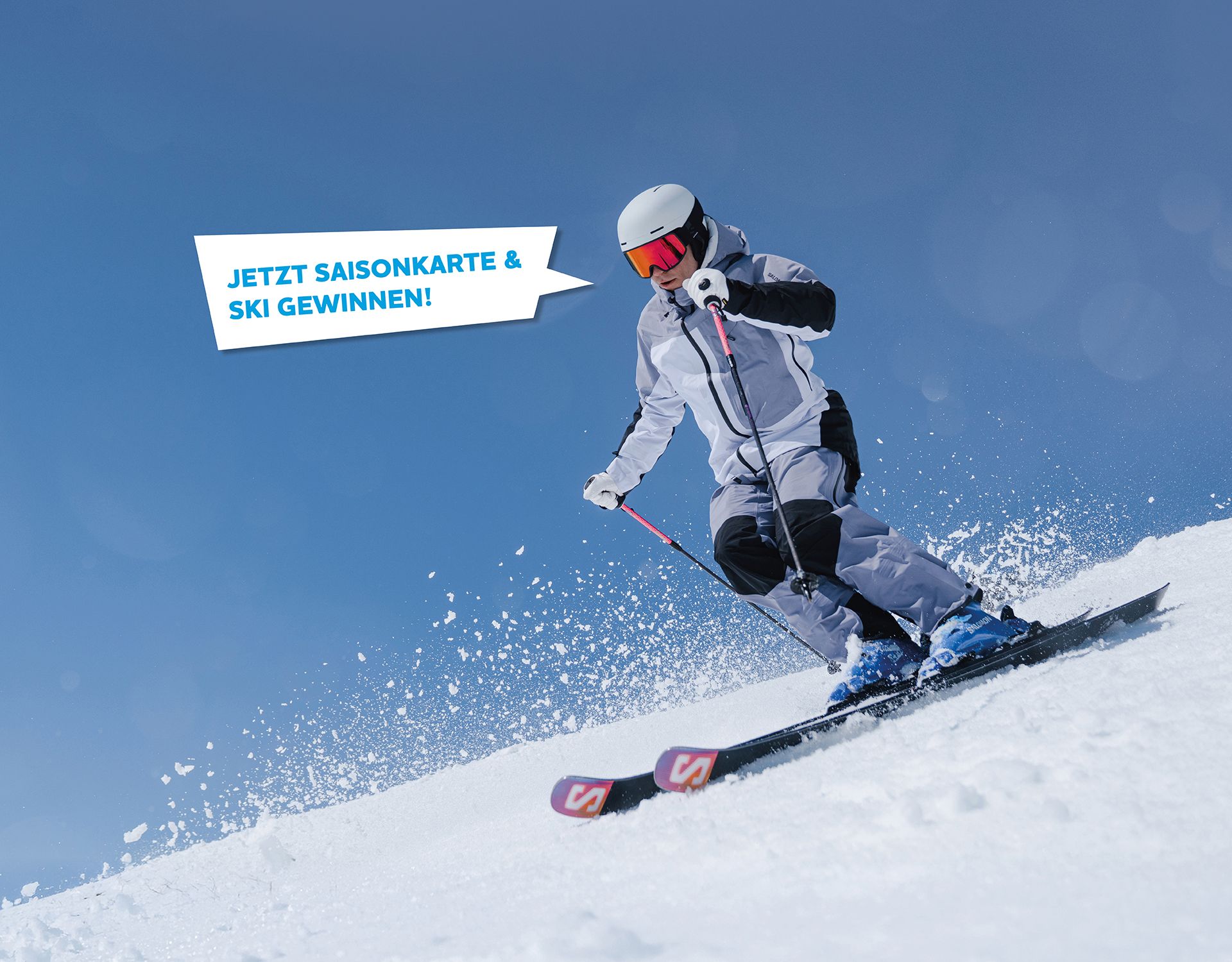 Skifahrer mit Sprechblase in Mayrhofen im Zillertal