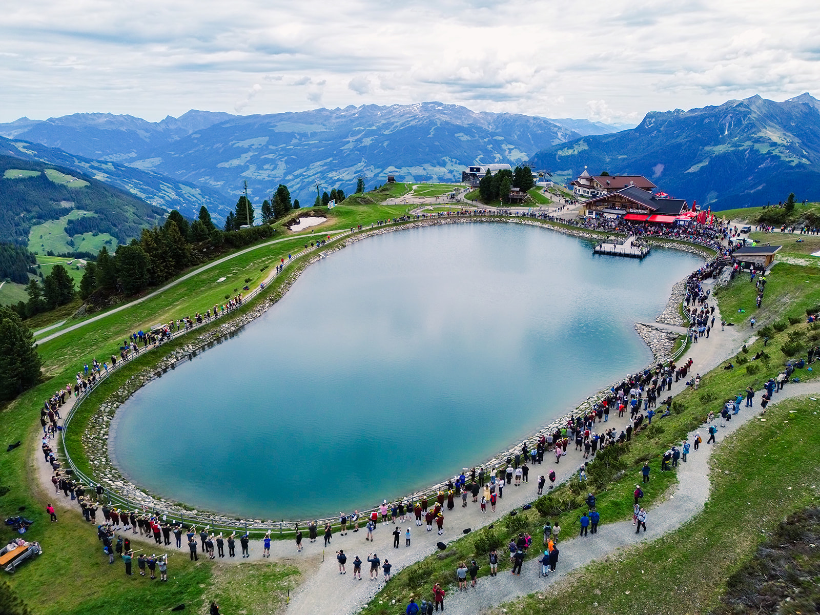 Lake on Mount Penken in Mayrhofen in Zillertal