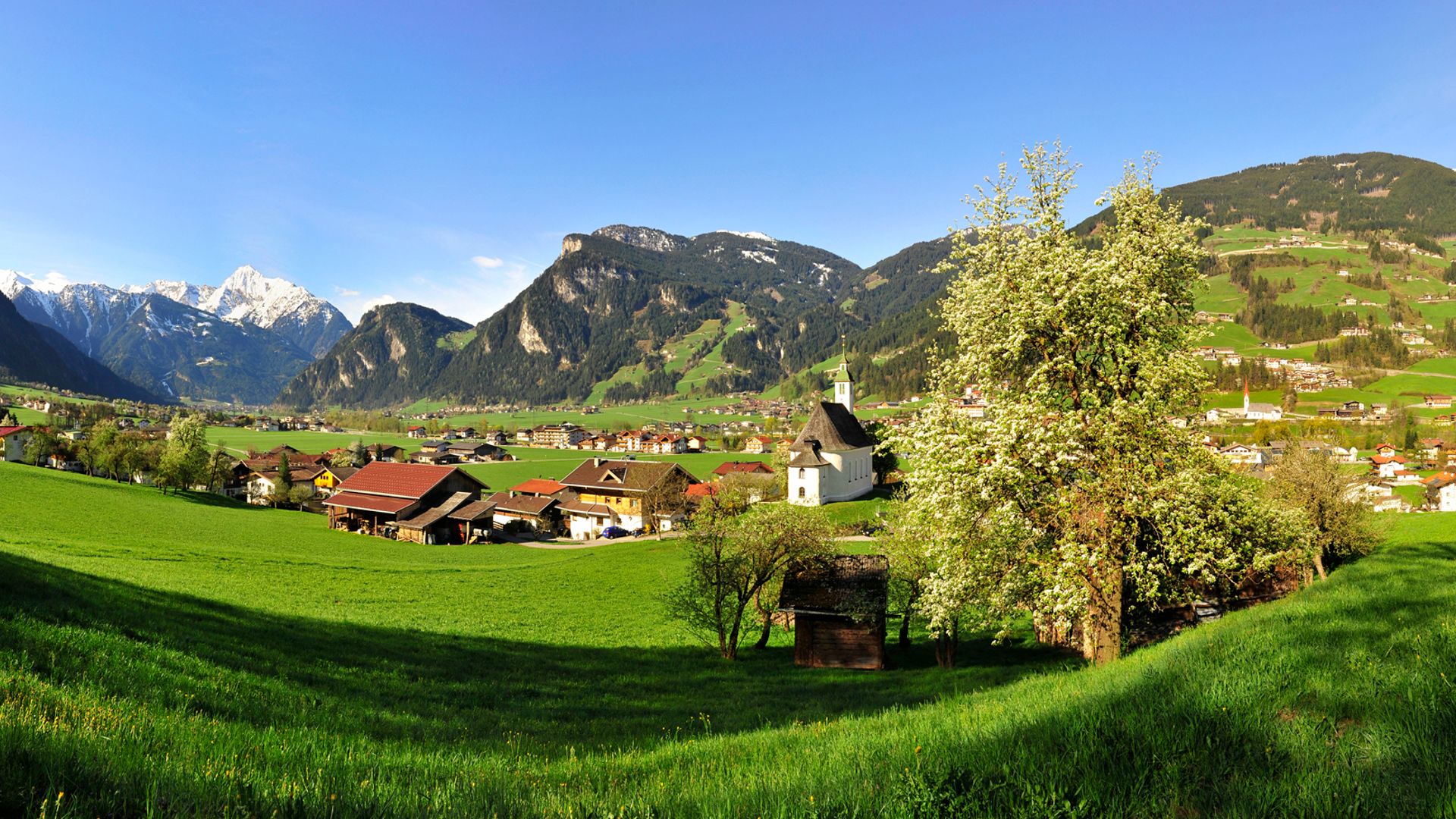 Blick auf den Ort Ramsau im Zillertal