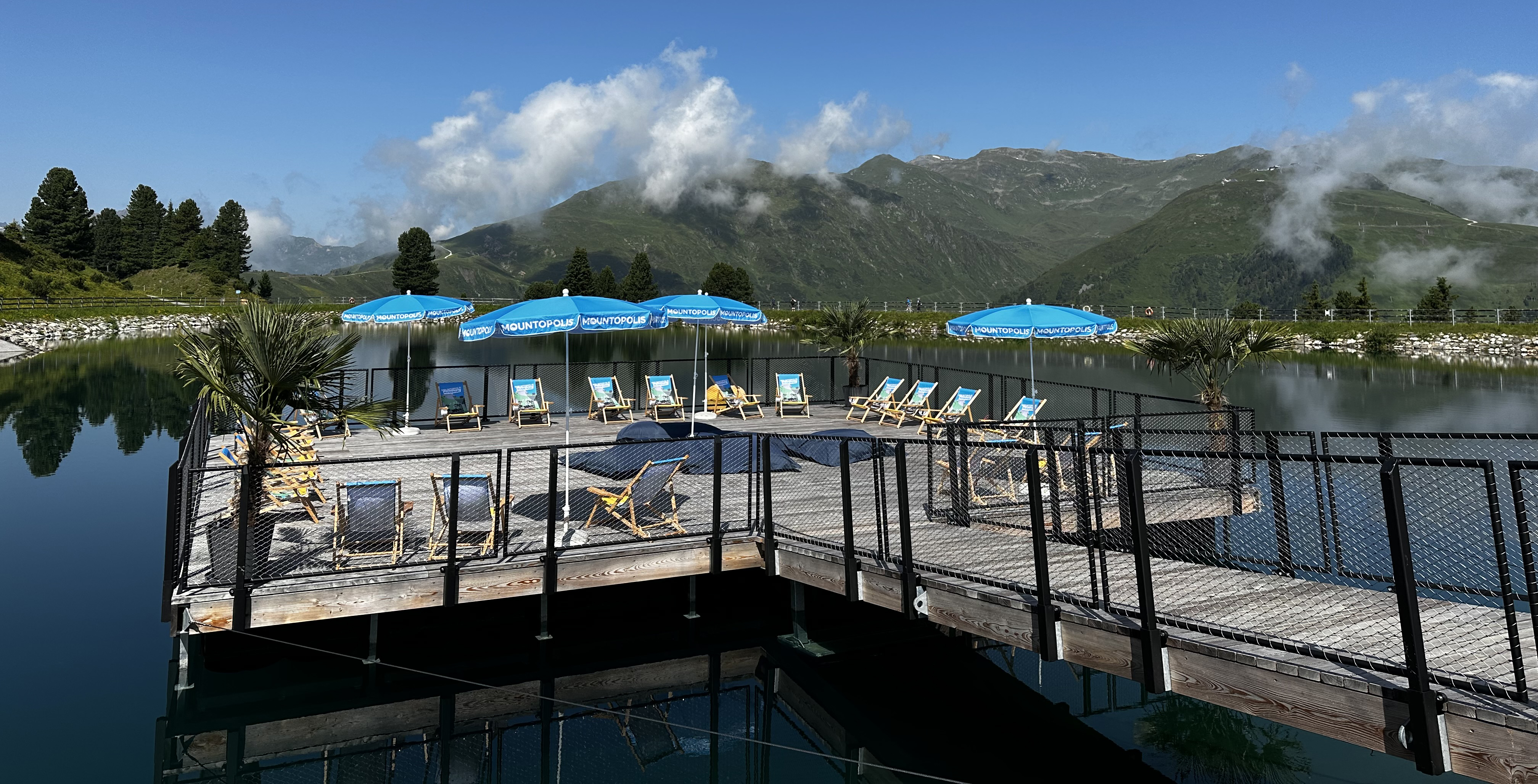 Mountopolis MusicInsel in the reservoir at Mount Penken in Mayrhofen