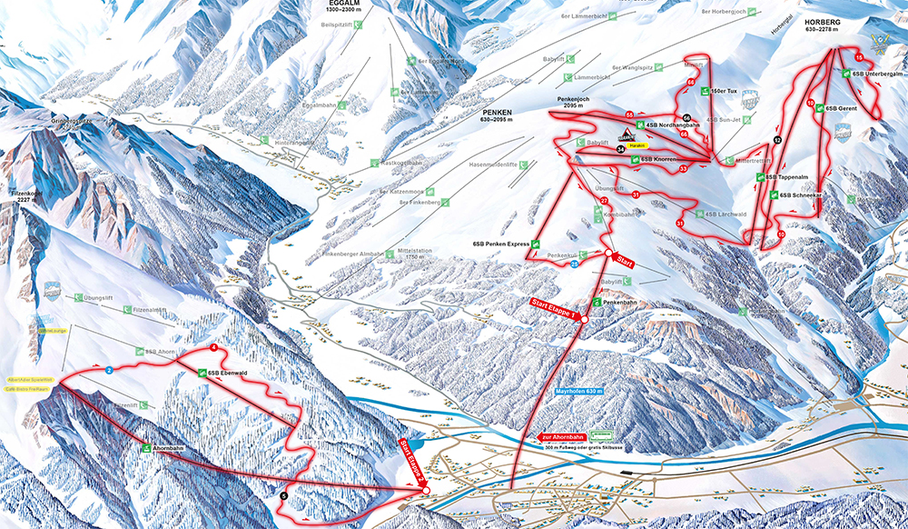 HöhenmeterFresserRunde im Skigebiet Mayrhofen