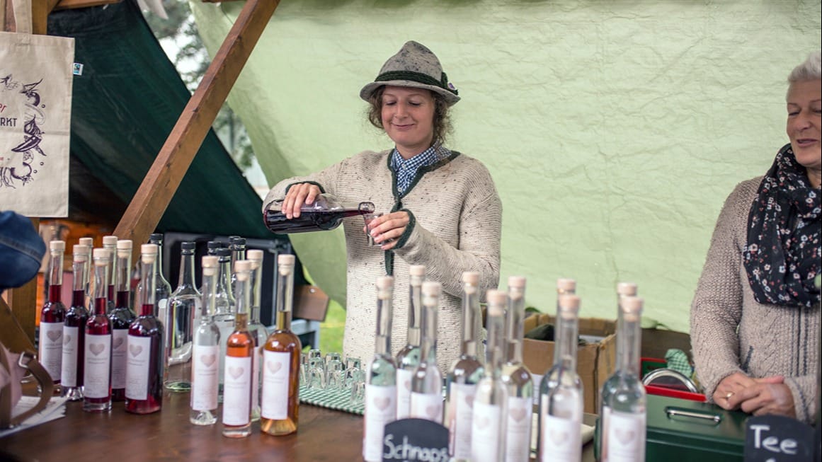 The homemade schnaps from the Meisterwurz is a fixed component of every farmers' market.