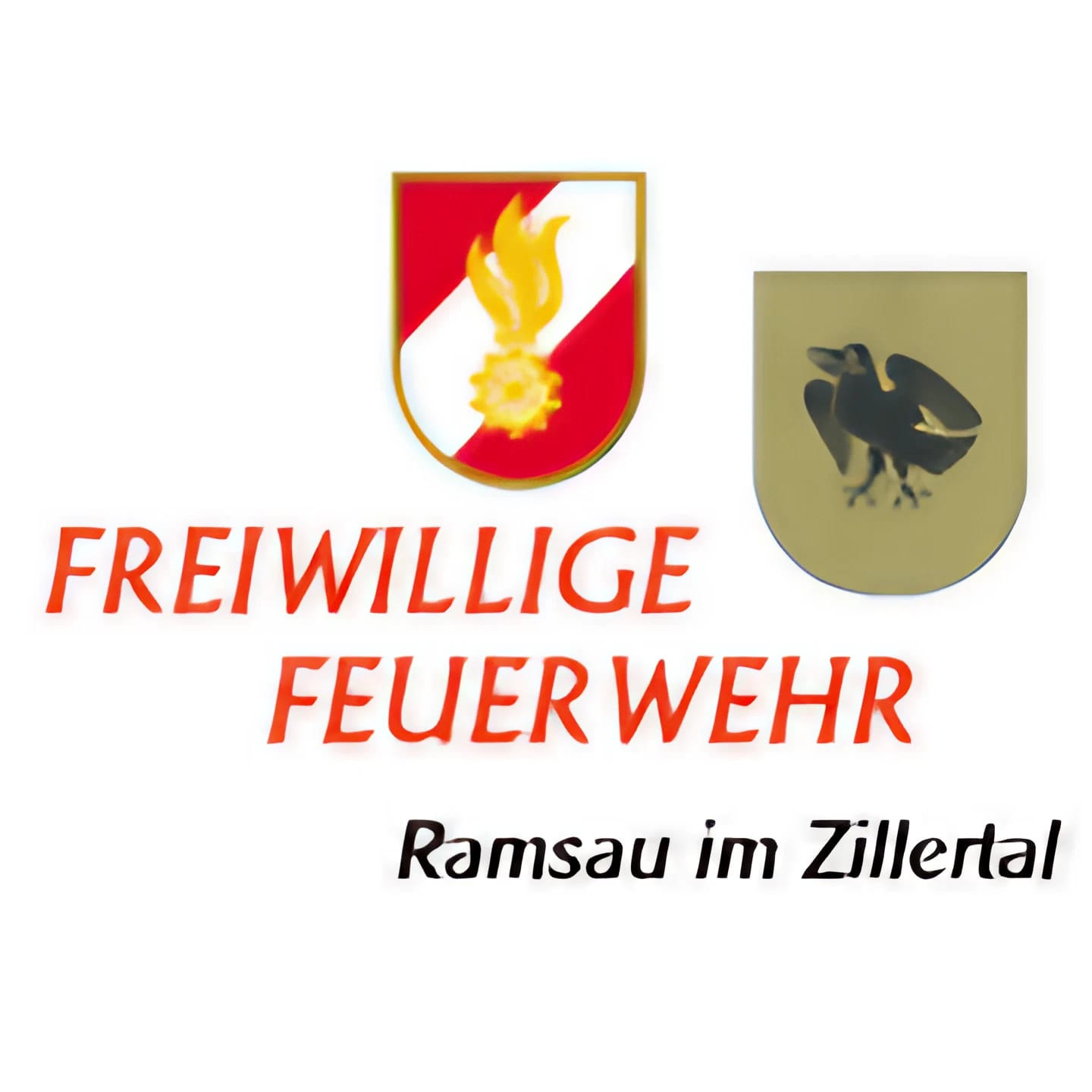 Das Bild zeigt das Logo der Gemeinde Ramsau im Zillertal sowie das Logo der Freiwilligen Feuerwehr Ramsau im Zillertal.