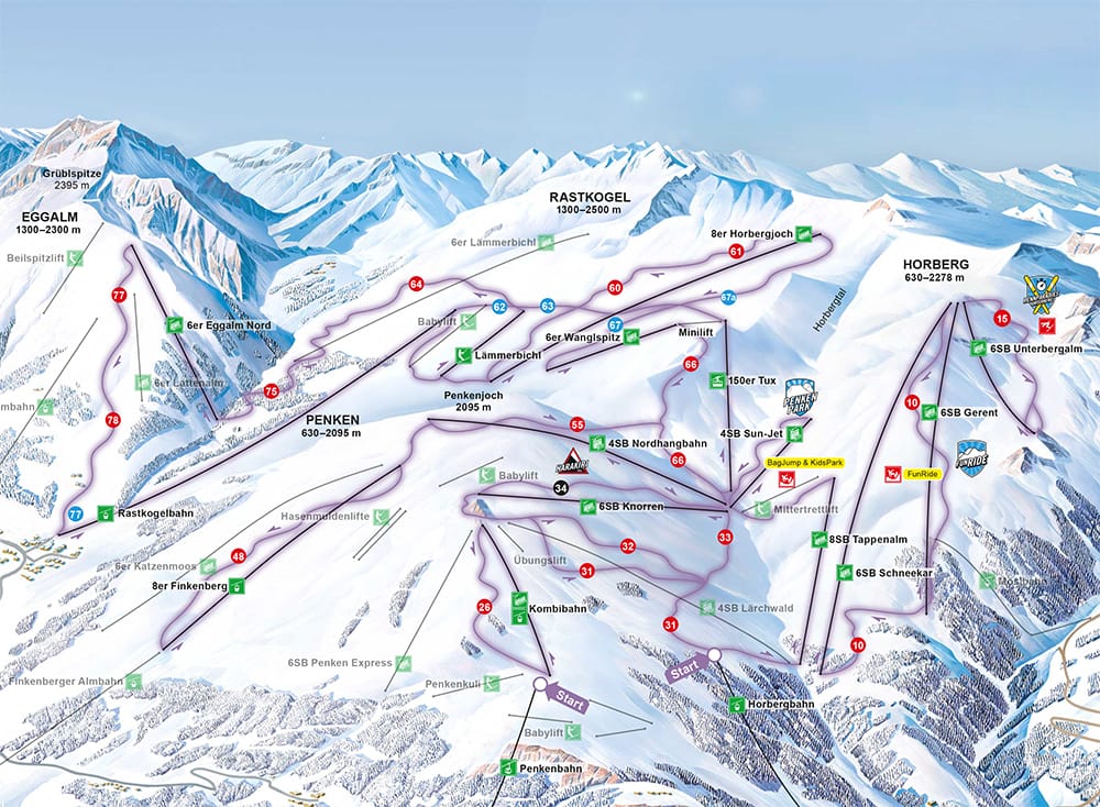 XXLRunde im Skigebiet Mayrhofen XXLRunde im Skigebiet Mayrhofen