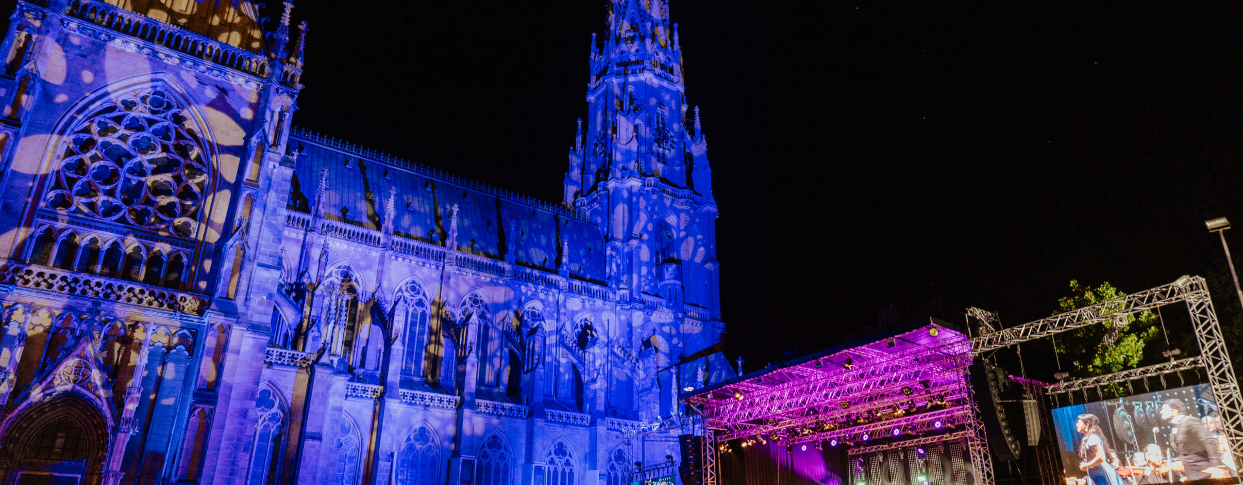Classical music at the cathedral by night