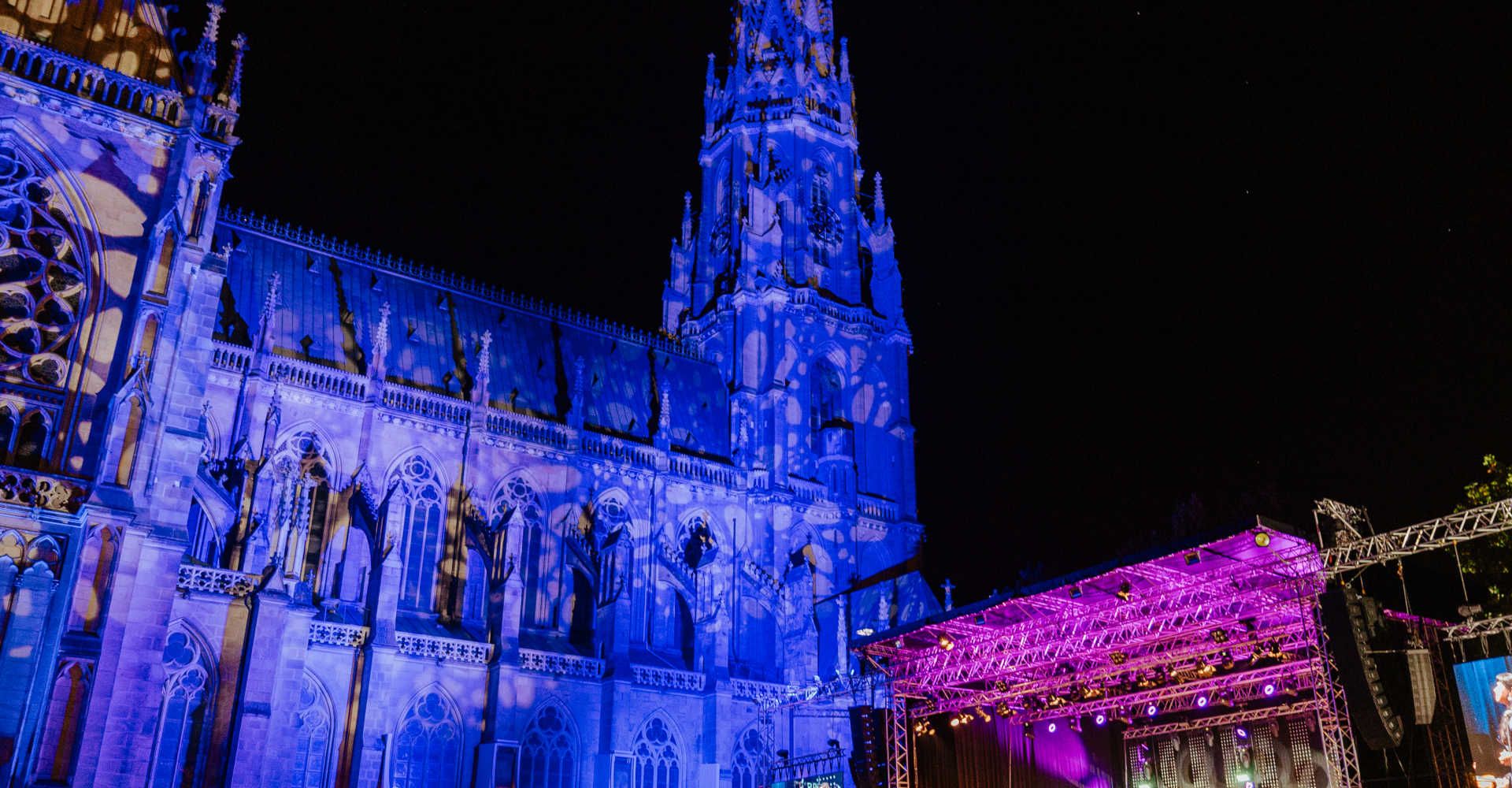 Classical music at the cathedral by night
