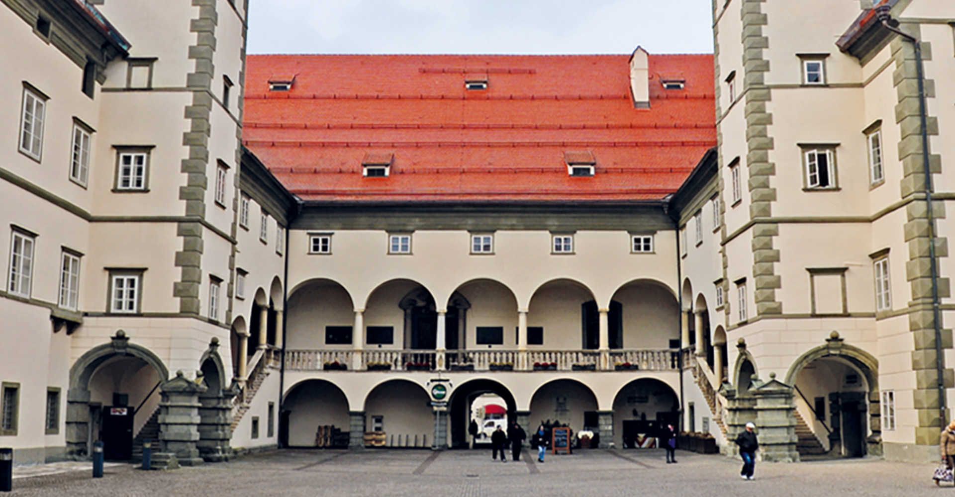 Country house courtyard exterior view