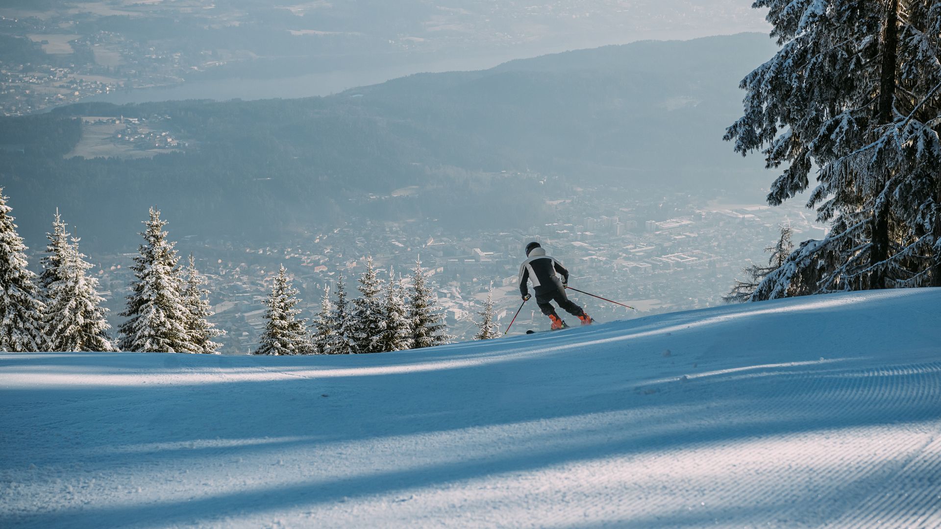 Skiers on the sports mountain