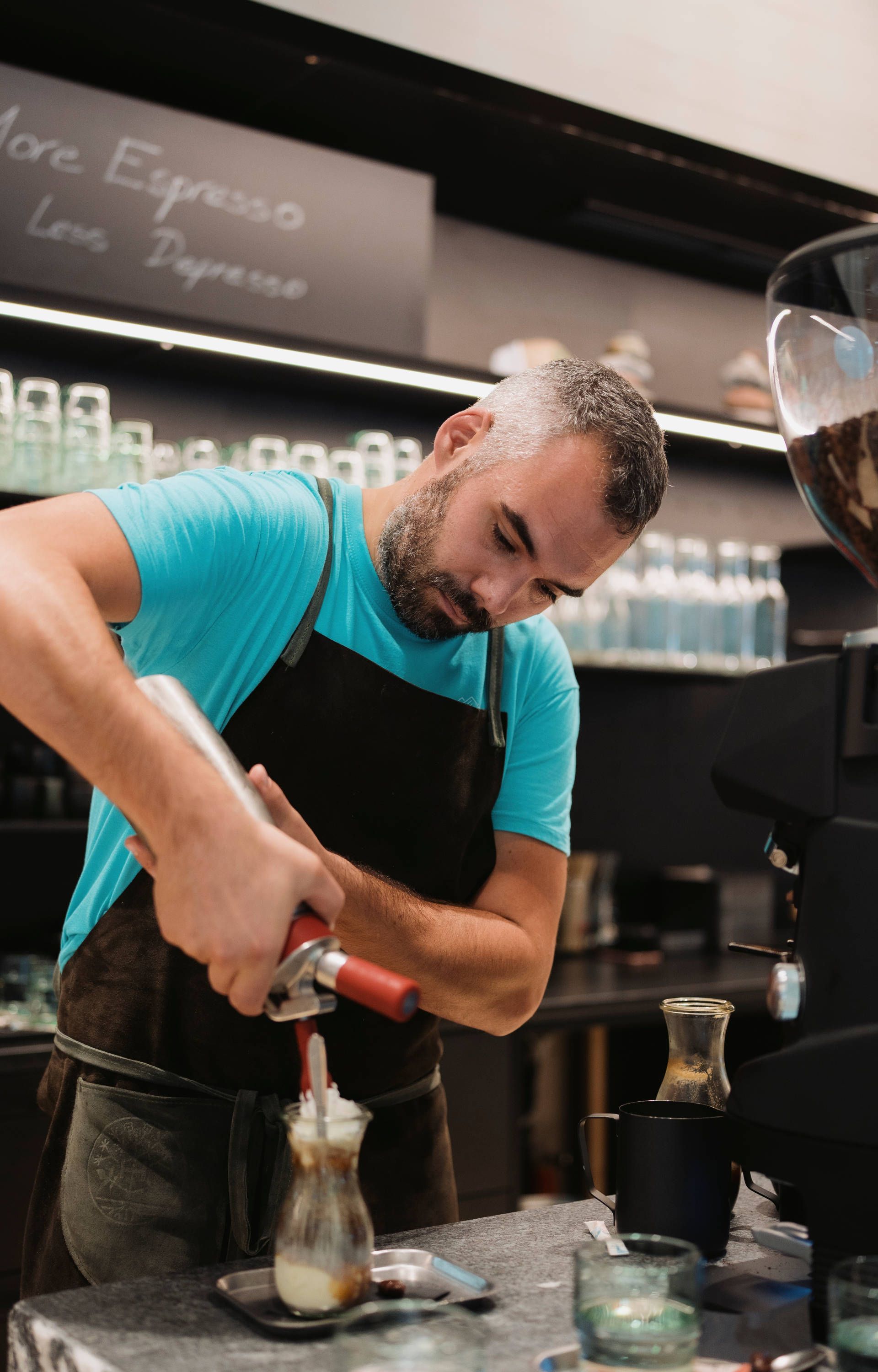 Barman preparing a drink
