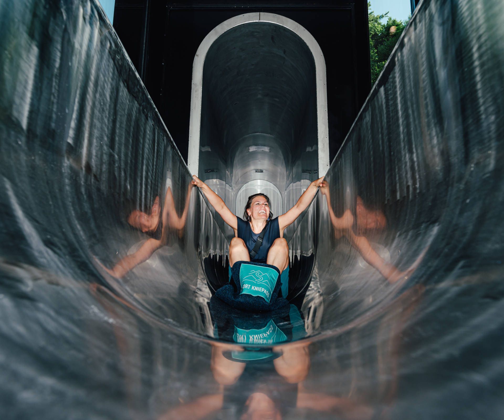 Person inside the slide