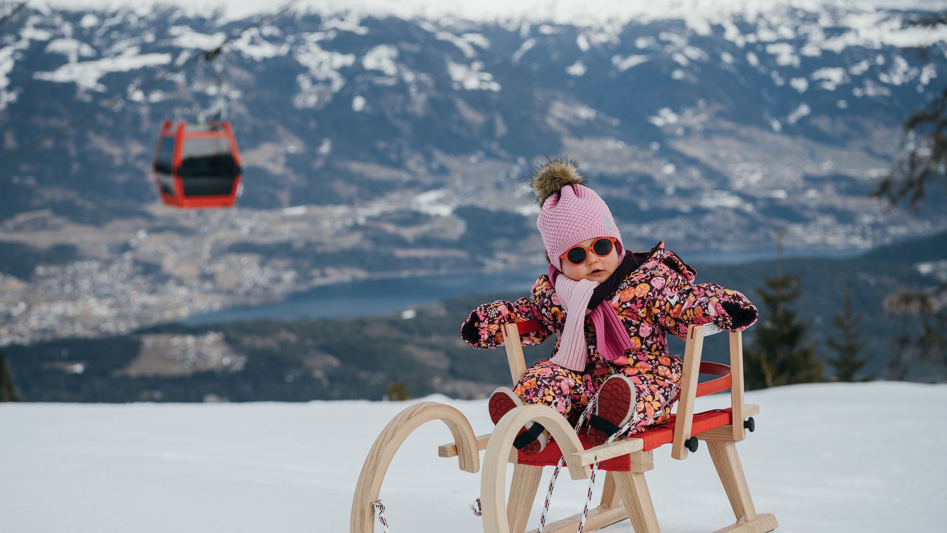 Sledging on the sports mountain