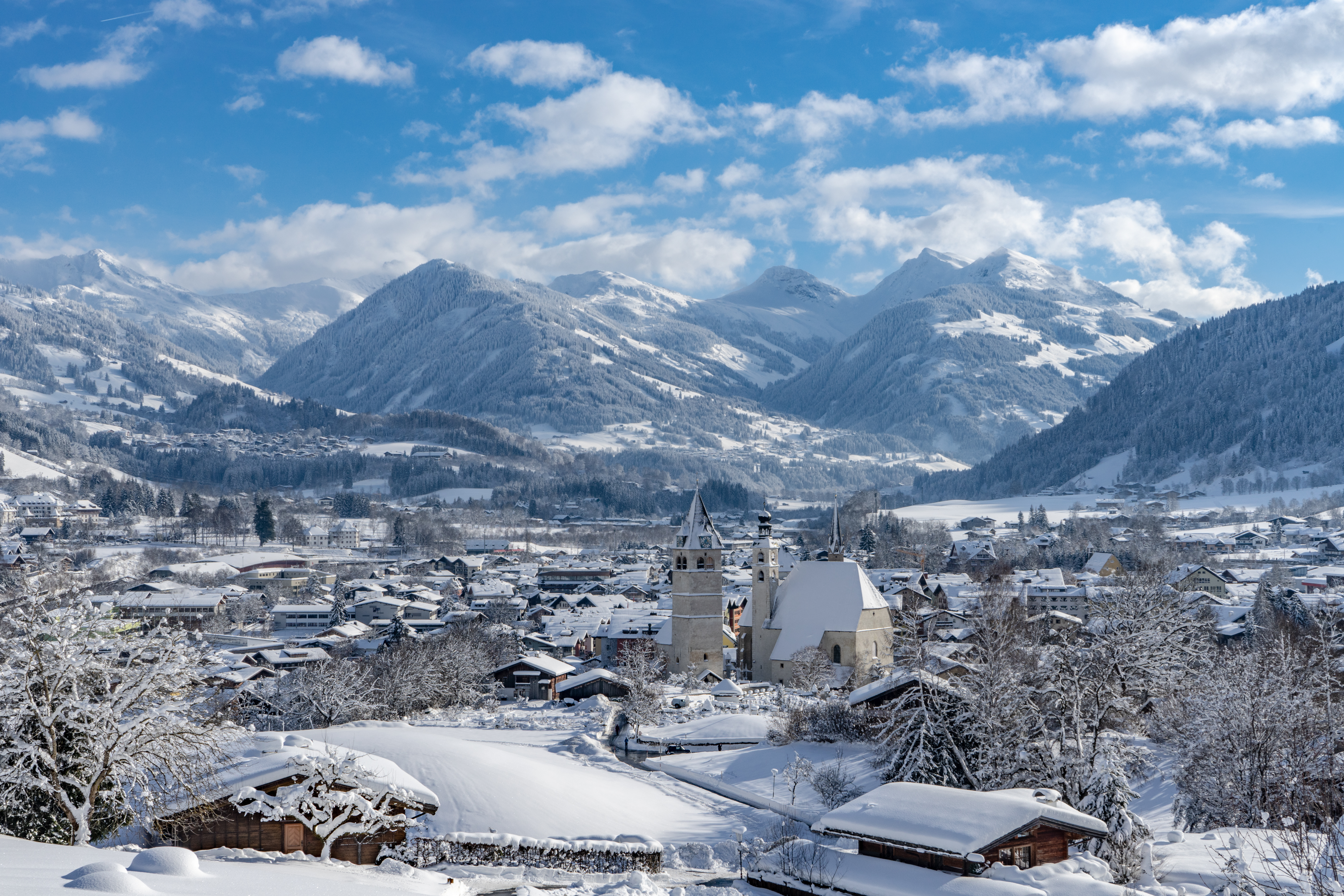 Landscape Panorama City of Kitzbuehel Winter Emotions