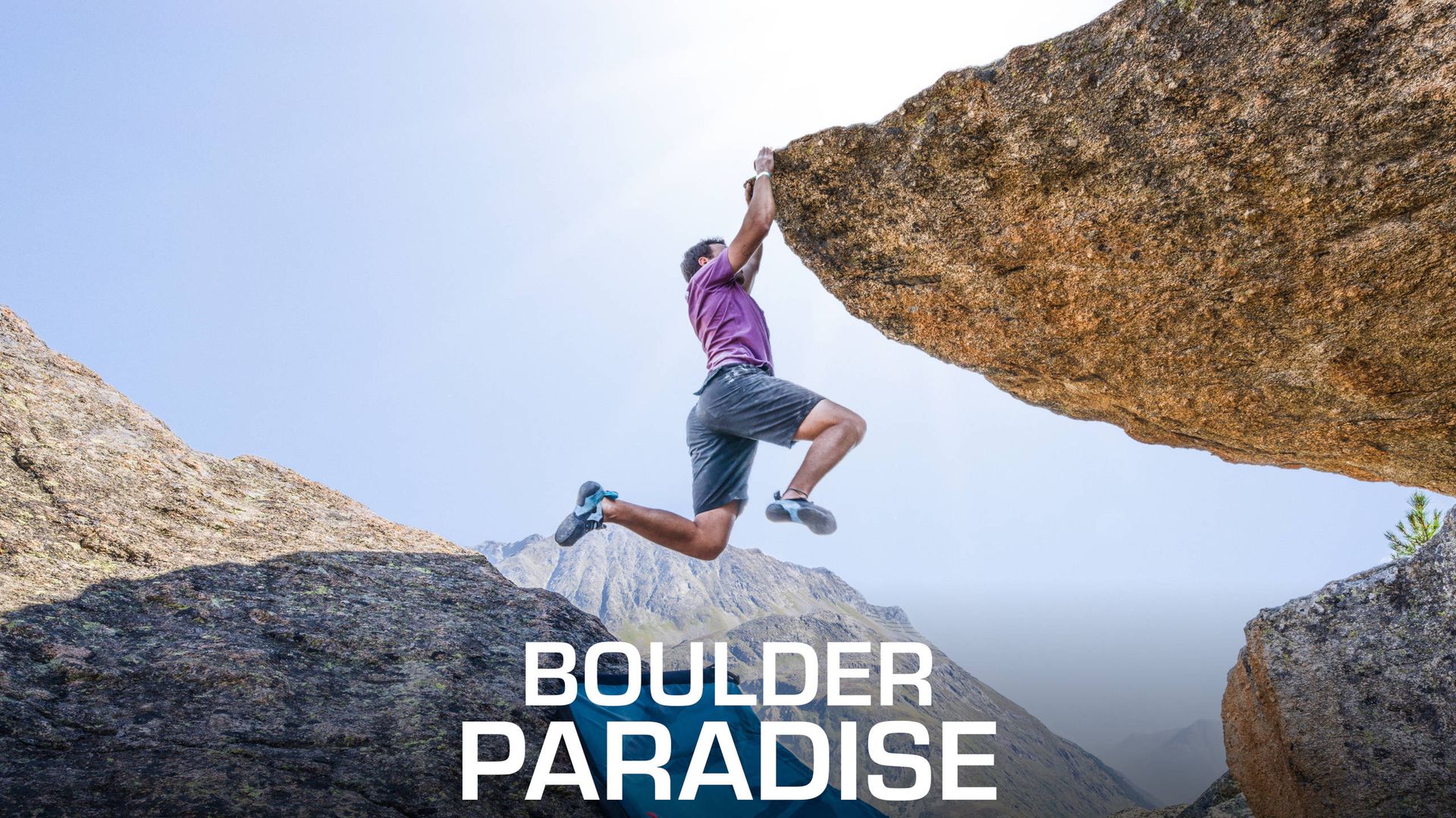 Climber over a cliff